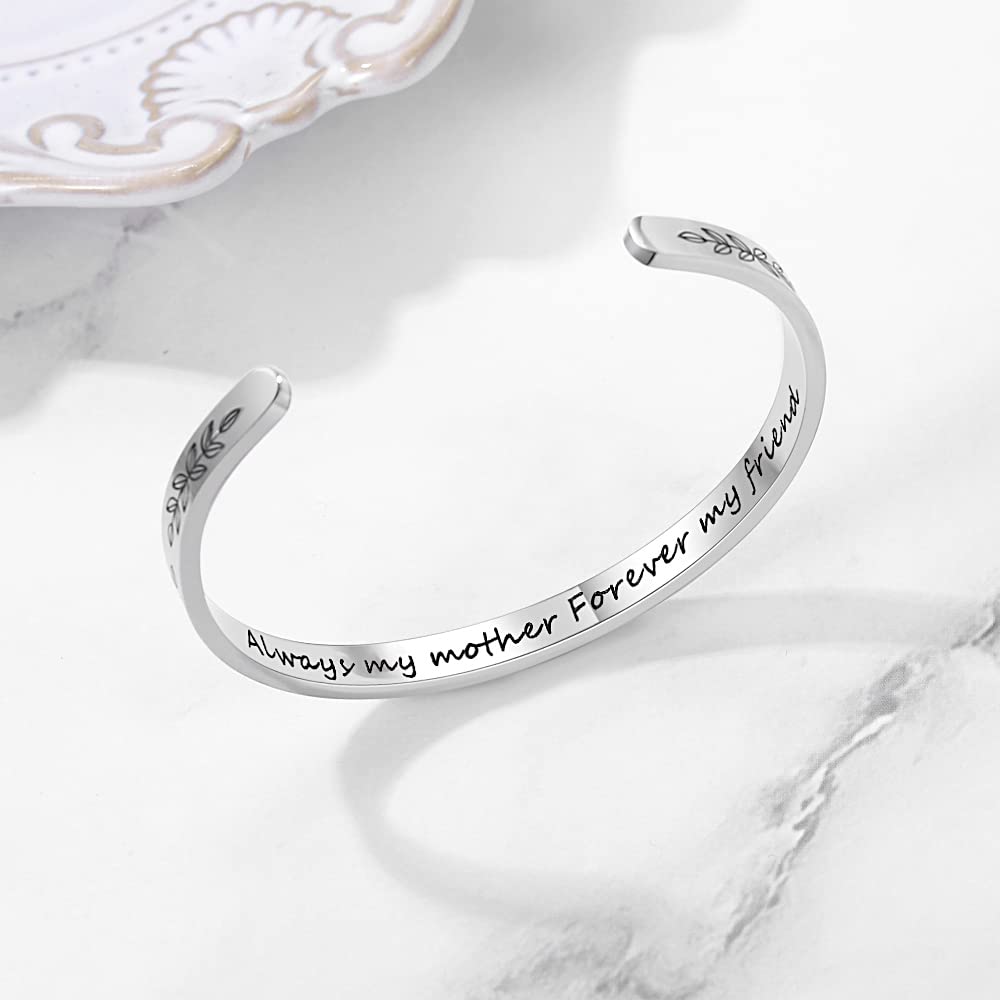 Personalized Cuff Bracelets for Women & Teen Girls - Best Friend, Sister, Mom, Daughter, Granddaughter, Cousin - Custom Jewelry for Birthday, Mother's Day, Christmas, Easter Gifts - Perfect for Everyday Wear, Special Occasions & Friendship Celebrations