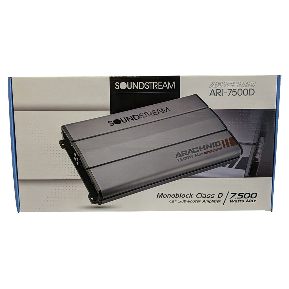 Soundstream AR1 7500D 7500W Monoblock Class D Arachnid Series Car Amplifier with Bass Remote - High Power Car Audio System for Deep Bass & Clear Sound | Perfect for Car Audio Upgrades, Subwoofer Installations & Bass Enthusiasts