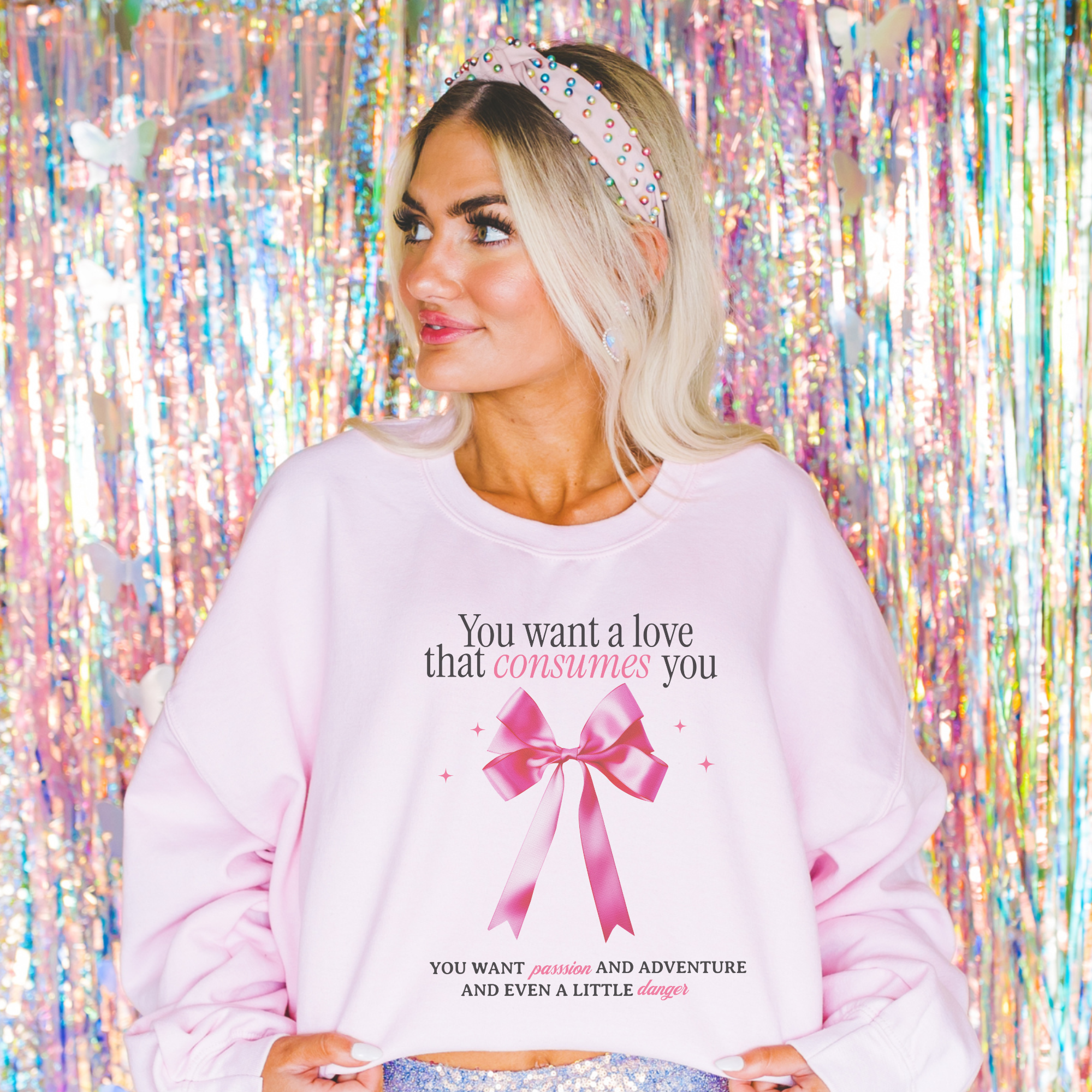 Love That Consumes You Crewneck Sweatshirt | Trendy Unisex Pullover | Perfect for Casual Wear, Date Nights & Street Style Fashion