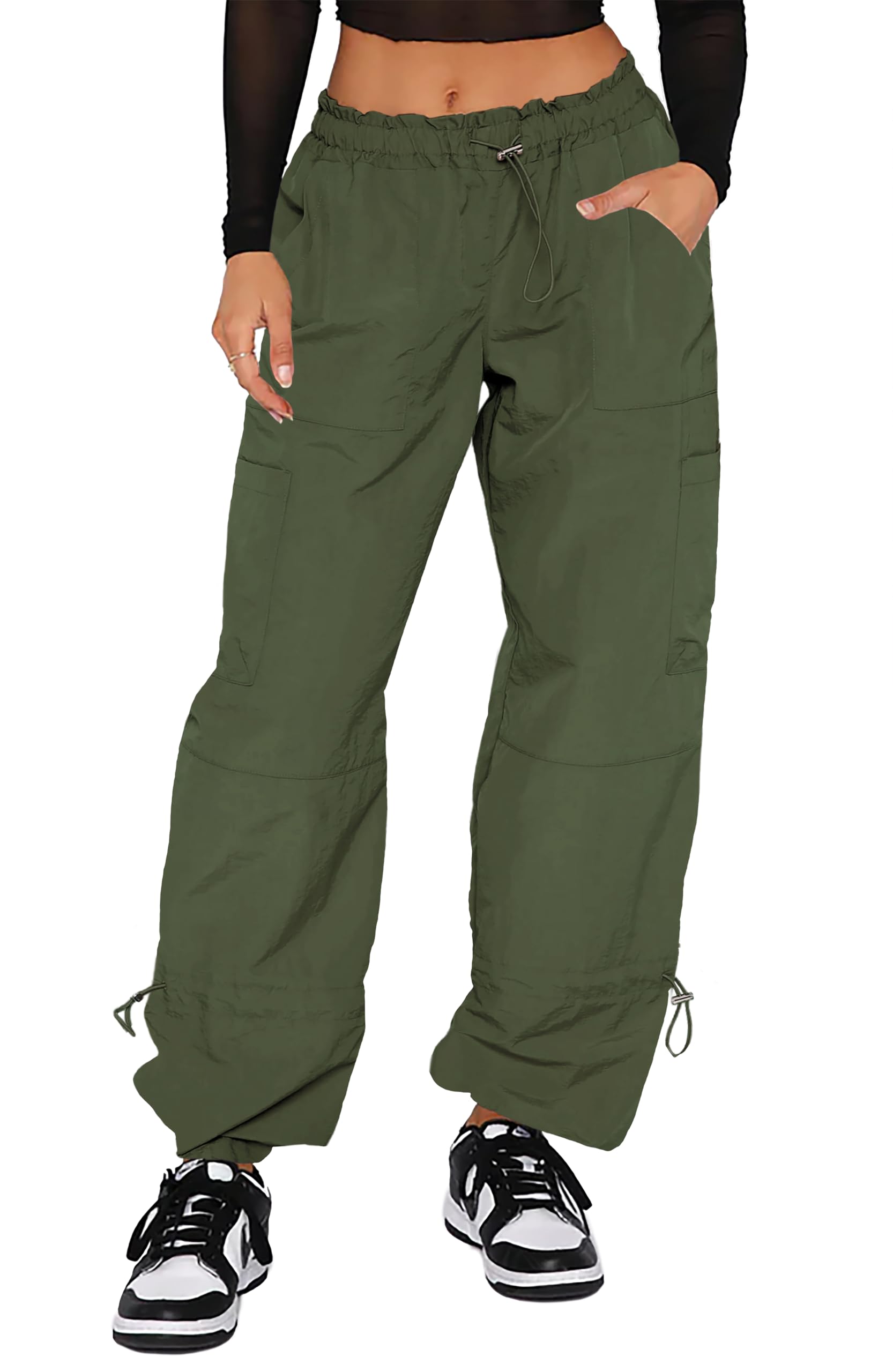 Women's Cargo Pants - Baggy Parachute Pants for Casual Wear, Y2K Fashion, Rave & Festival Outfits | Perfect for Street Style, Concerts & Outdoor Adventures