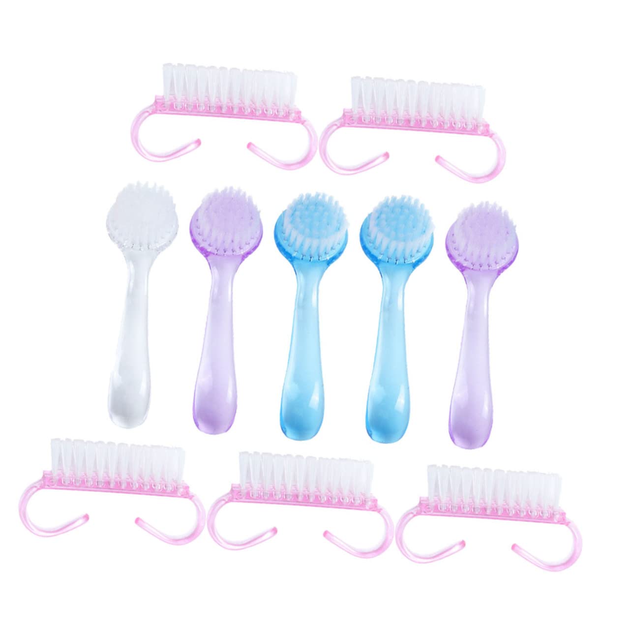 FRCOLOR 10pcs Nail Cleanup Brushes Set - Manicure & Pedicure Tools for Salon & Home Use