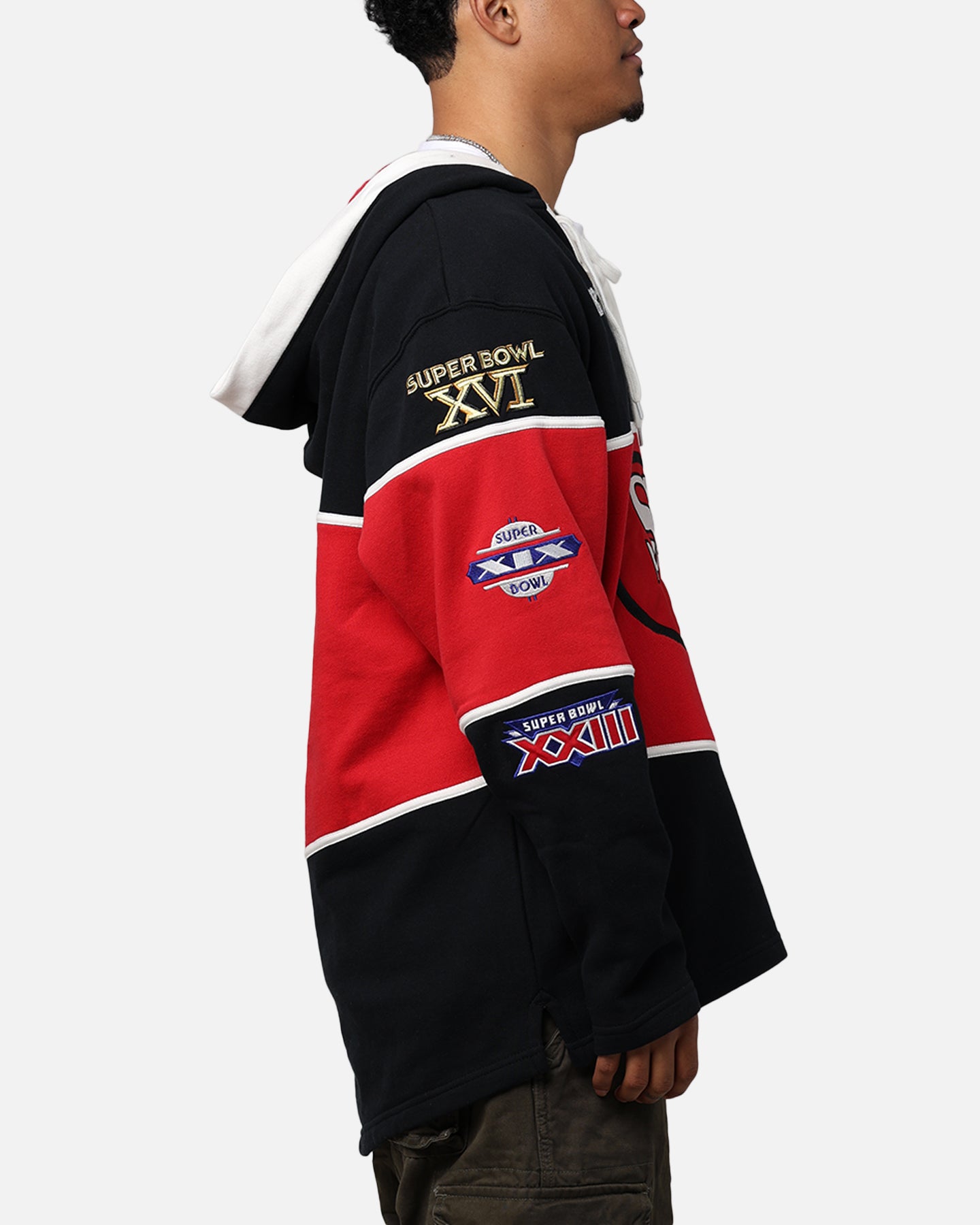 47 Brand San Francisco 49ers Super Bowl Gridiron Lacer Hoodie - Jet Black NFL Fan Apparel for Men & Women - Perfect for Game Day, Tailgating, and Football Season