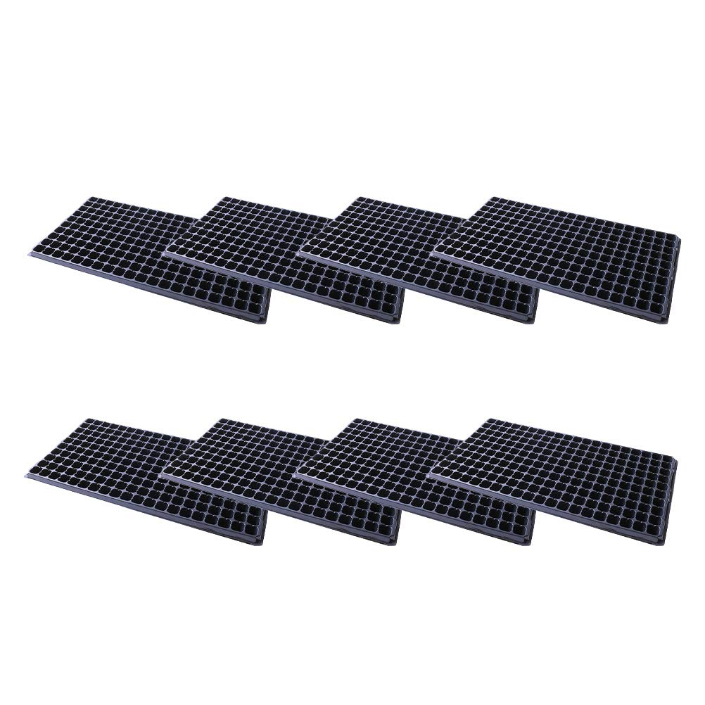 DOITOOL 8-Pack 200-Cell Plastic Seed Starter Trays for Vegetables, Herbs & Flowers - Ideal for Indoor Gardening, Greenhouses & Home Planting Projects