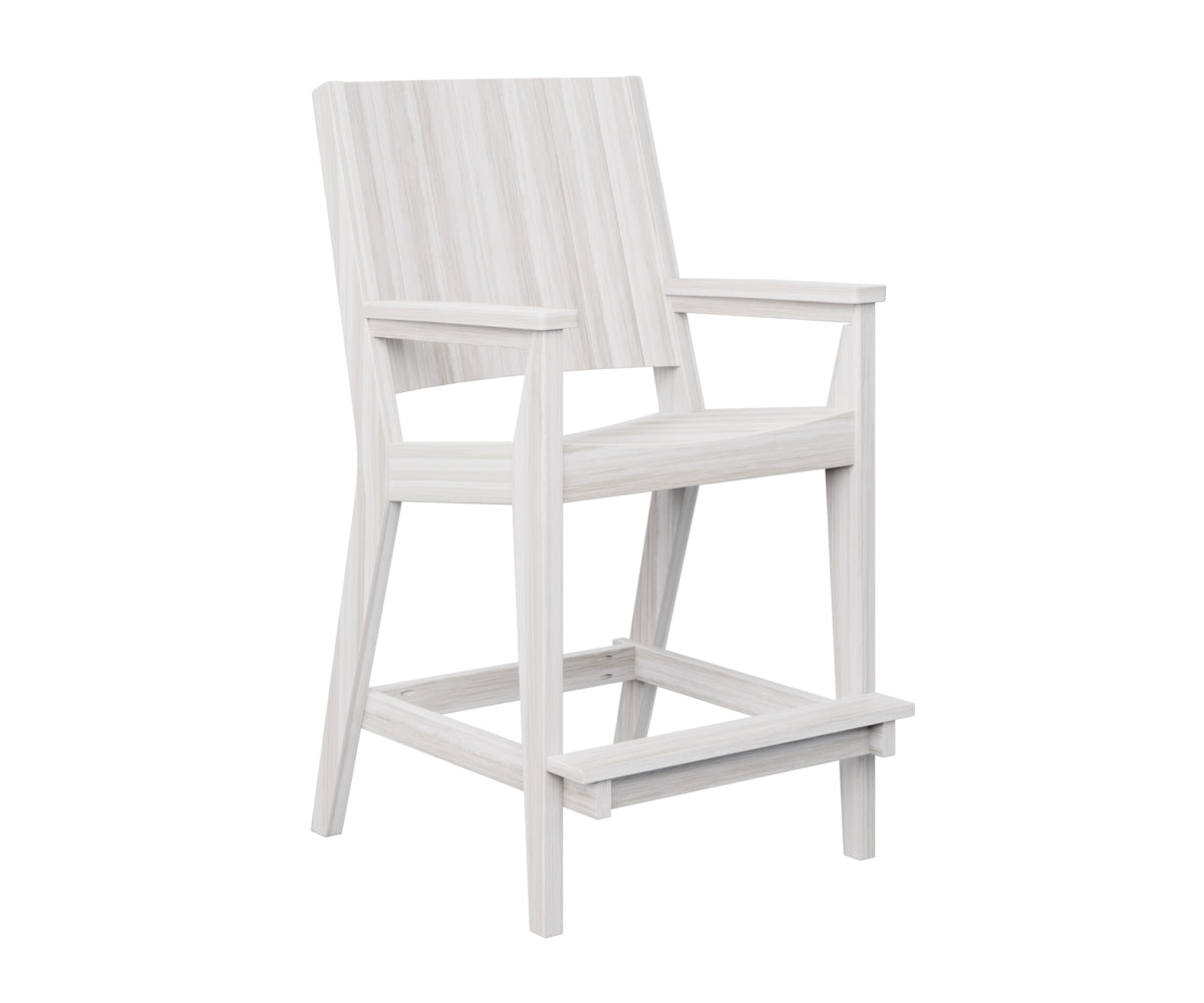 Berlin Gardens Mayhew Chat Bar Chair - Rustic Wooden Bar Stool for Kitchen Island, Pub & Outdoor Patio - Comfortable Counter Height Seating for Home & Commercial Use