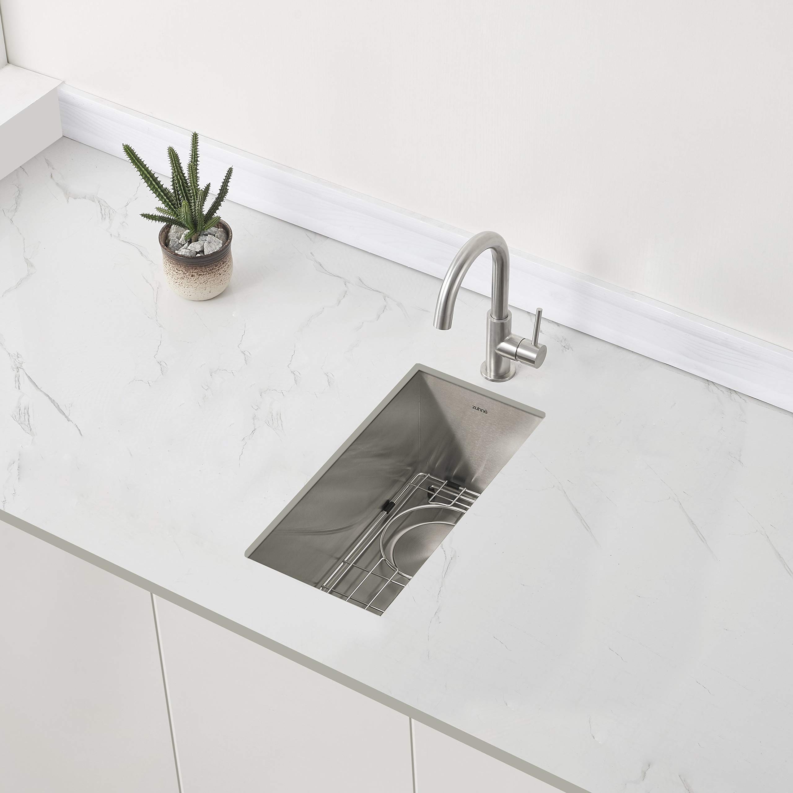 10 x 18 Inch Small Undermount Bar Sink | 16-Gauge Stainless Steel RV Kitchen Sink | Perfect for Tiny Homes, Campers & Outdoor Kitchens
