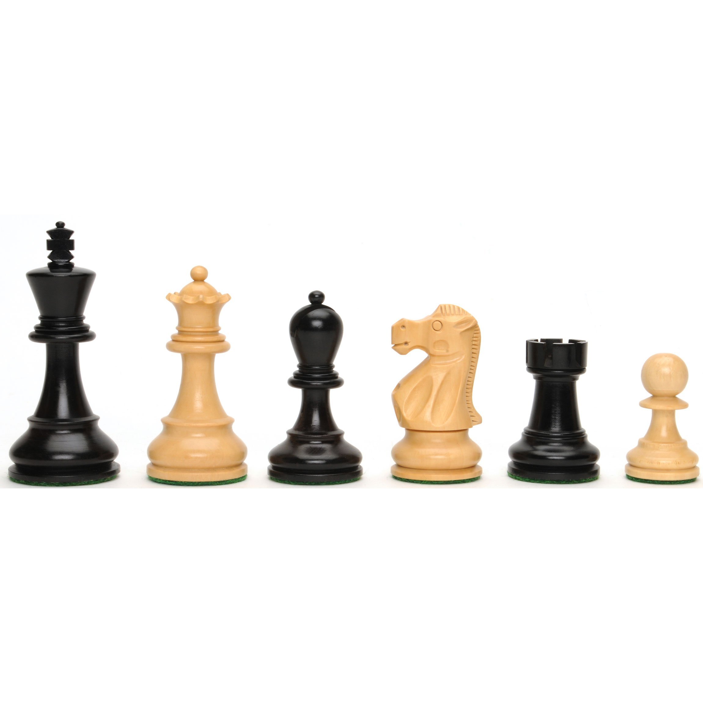 WE Games Jacques Weighted Wooden Chess Pieces - Hand-Polished Black Stained Wood Chess Set with 3.5