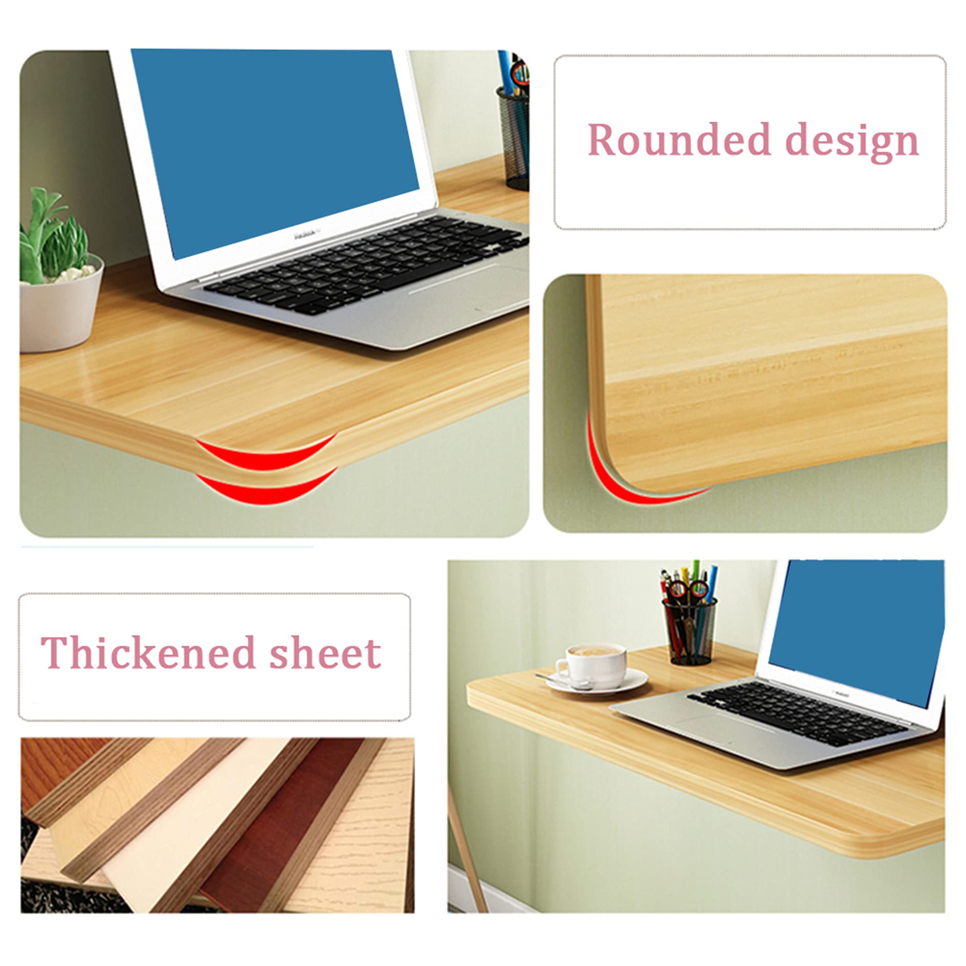 Fold Down Wall Mounted Table - Space Saving Drop Leaf Dining Desk for Small Spaces, White - Perfect for Laundry Room, Home Bar, Kitchen & Tiny Apartments