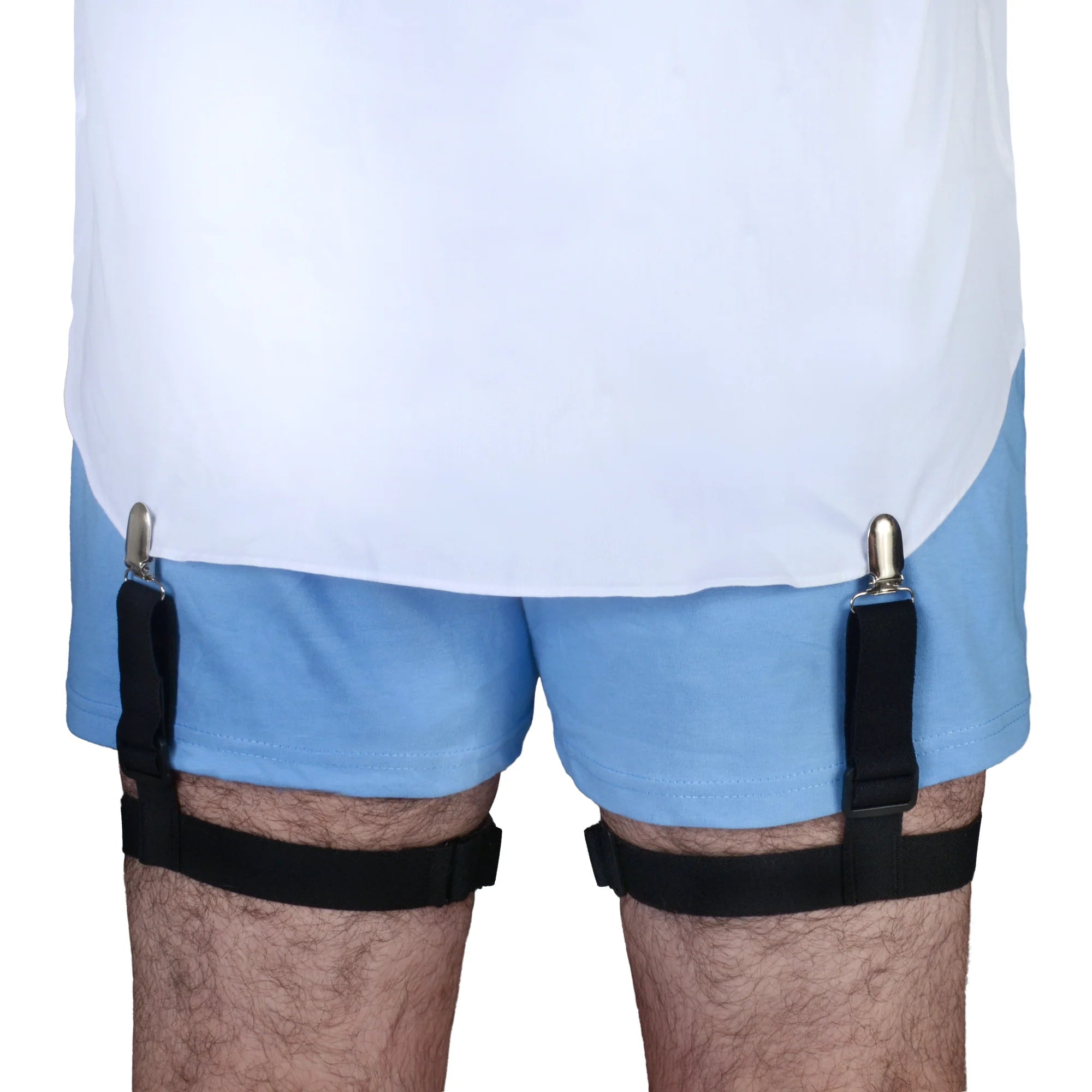 Shirt Stay Plus® Men's Shirt Garters - Black Elastic Suspenders for Dress Shirts - Keep Shirts Tucked In for Work, Office & Formal Events