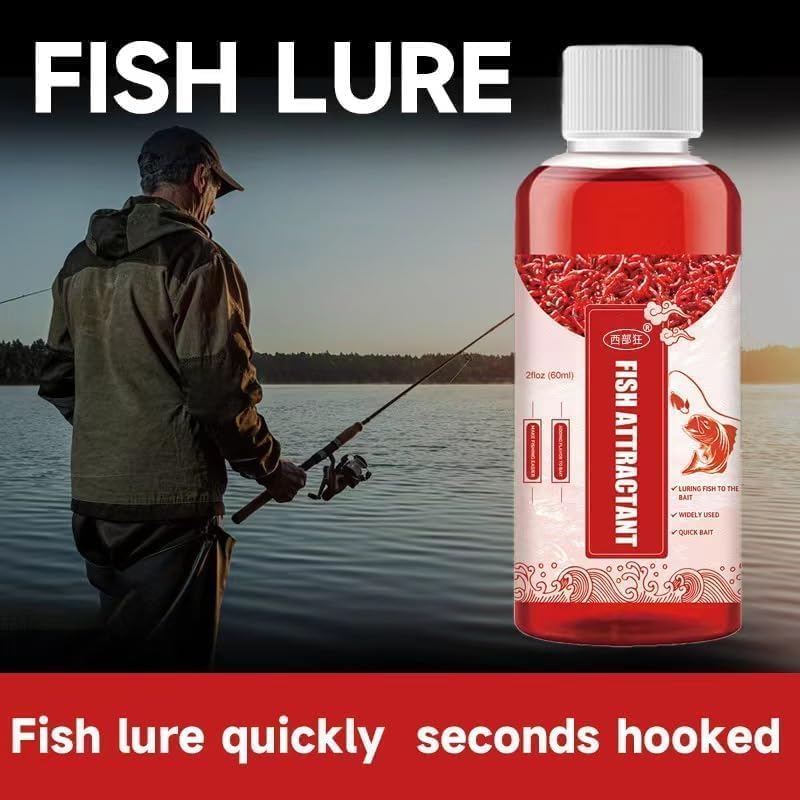 2PCS Red 40 Fishing Liquid Bait - Worm Fish Attractant Additive for Trout, Cod, Carp & Bass - Enhances Lure Performance for Freshwater & Saltwater Fishing