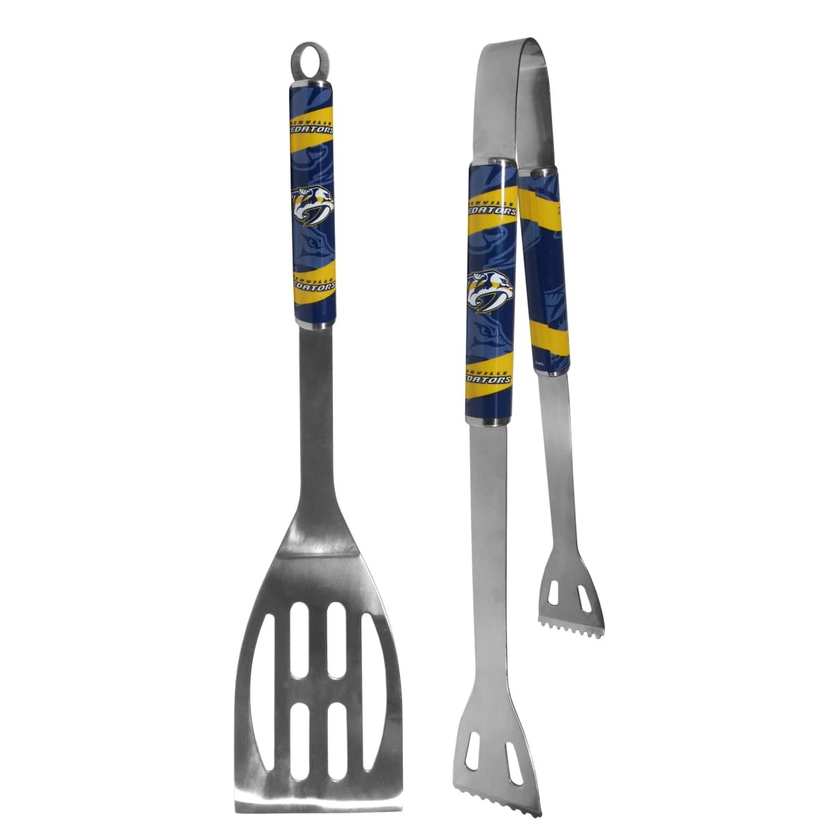 Nashville Predators NHL 2-Piece Steel BBQ Tool Set - Heavy Duty Unisex Grill Utensils for Outdoor Cooking, Tailgating & Backyard Parties