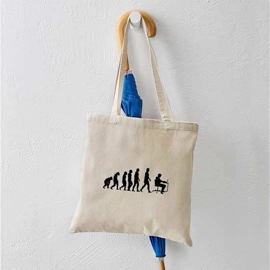 Office Evolution Tote Bag - Reusable Natural Beige Canvas Shopping Bag for Work, Groceries & Eco-Friendly Lifestyle | CafePress
