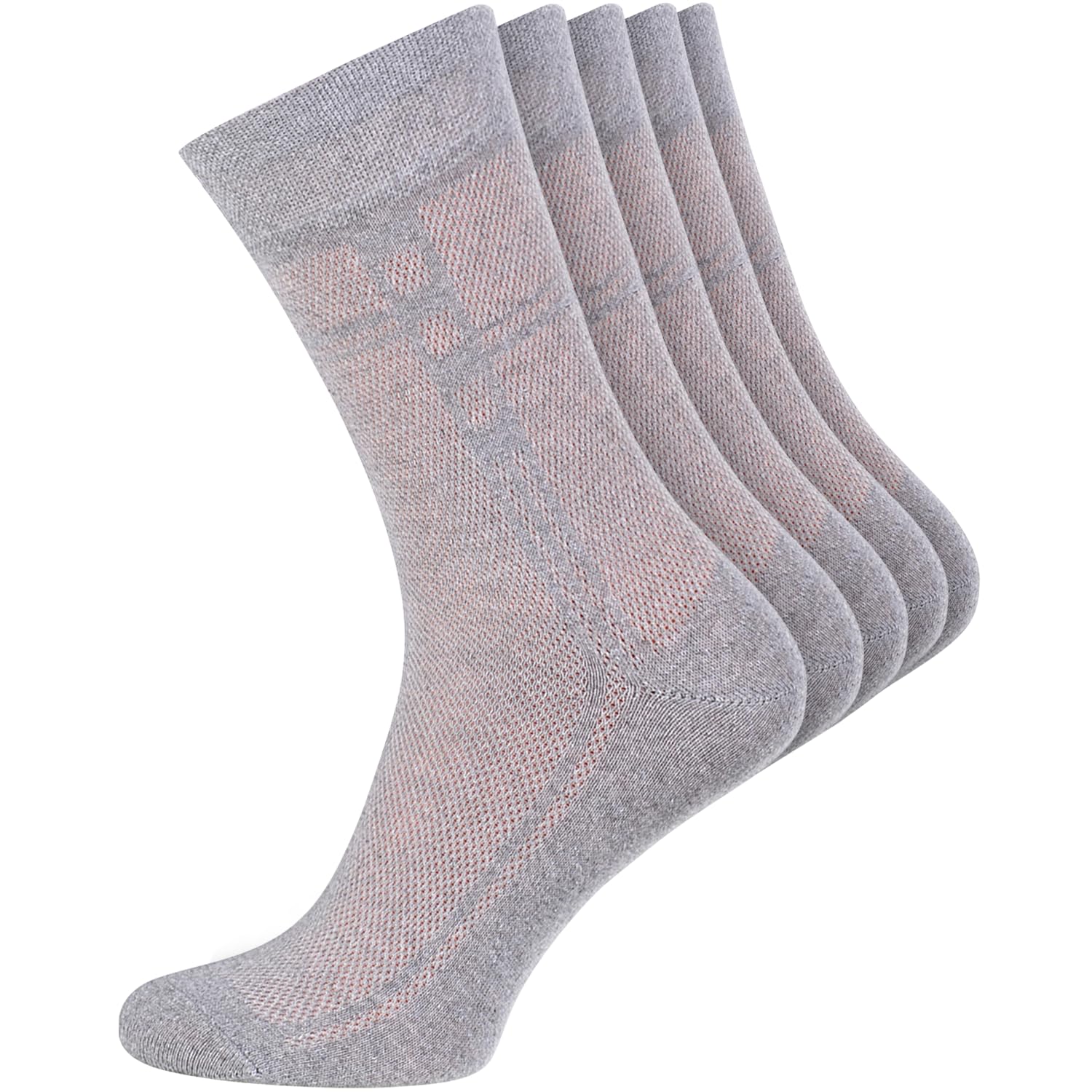 Ultra Thin Breathable Cotton Men's Dress Socks 5-Pack - Super Soft Lightweight Casual & Formal Socks for Business, Office, and Everyday Wear