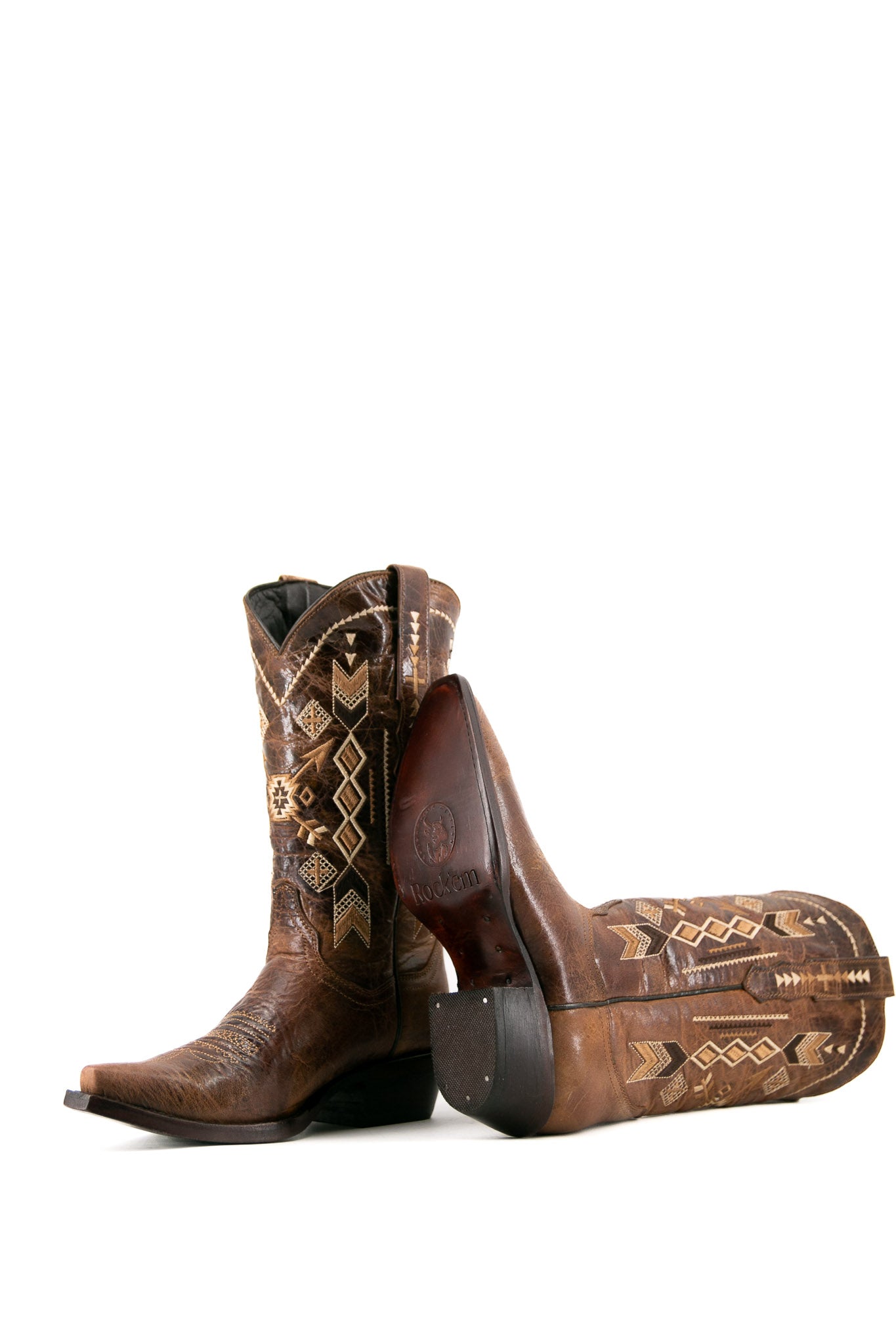 Olivia Aztec Snip Toe Cowgirl Boots for Women - Western Ankle Boots with Embroidery | Perfect for Country Music Festivals, Rodeos & Western Fashion