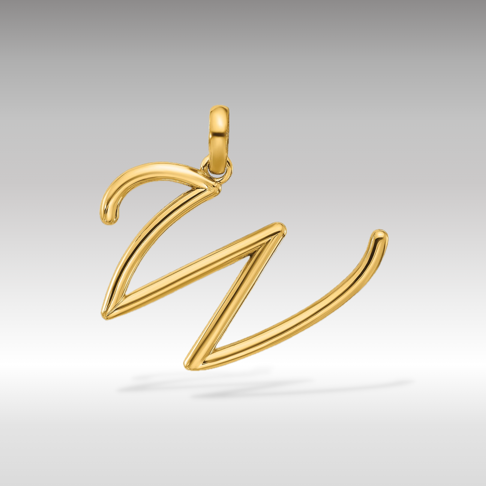 14K Gold Modern Cursive Letter 'W' Pendant Necklace - Elegant Initial Jewelry for Women, Perfect for Gifts, Anniversaries & Everyday Wear