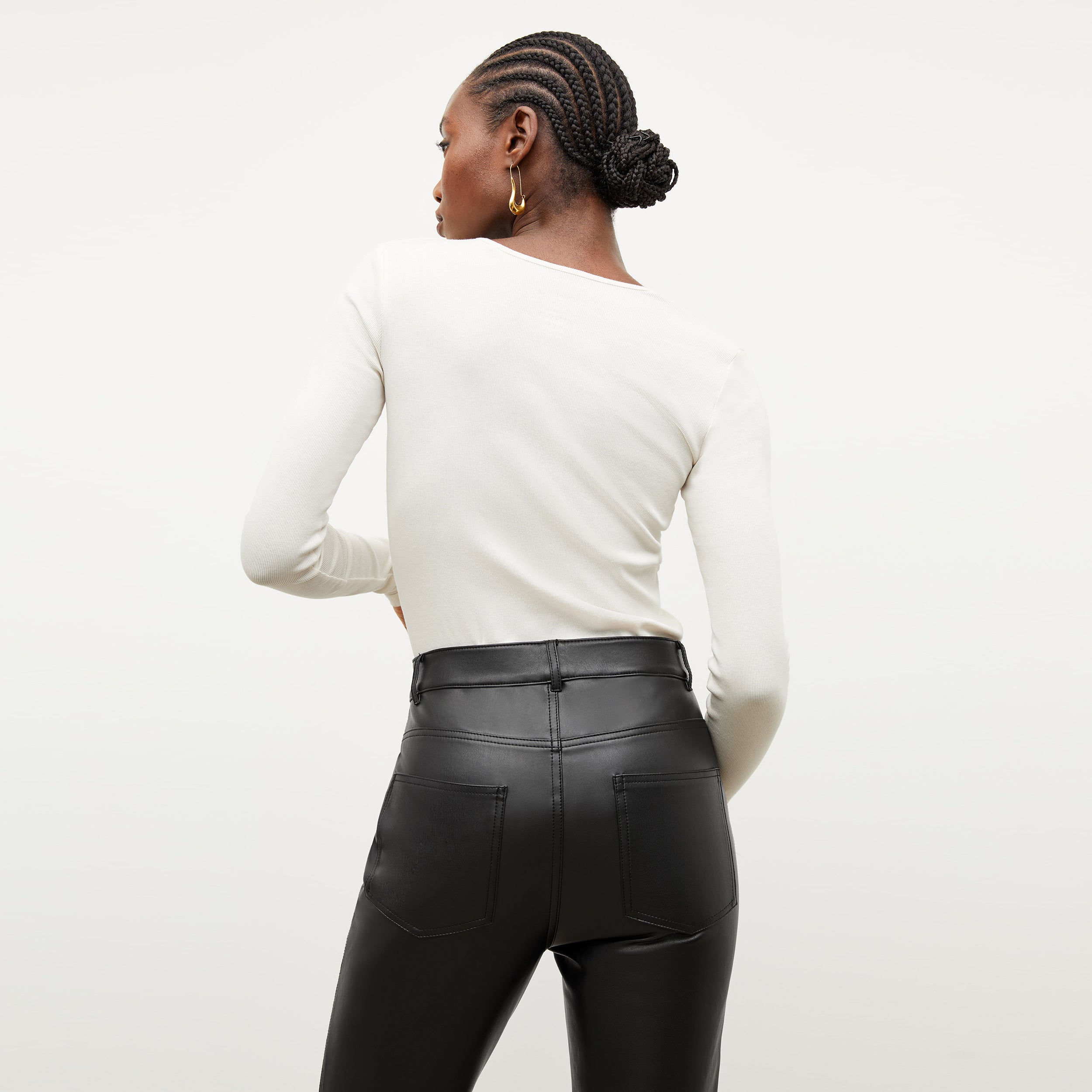 Vegan Leather Archie Pants for Women - High Waisted Faux Leather Leggings, Stretchy & Comfortable - Perfect for Casual Wear, Night Out, and Office Outfits