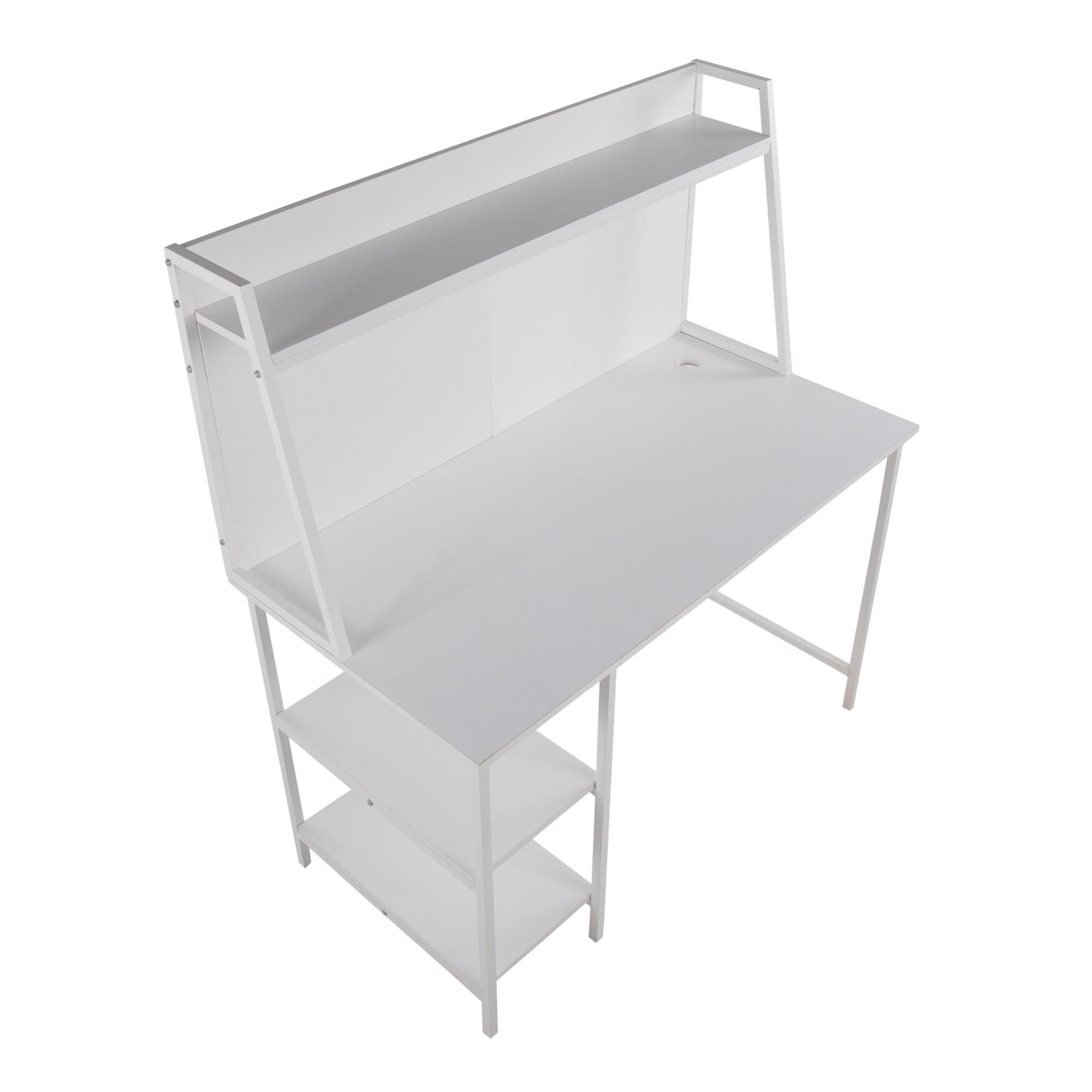 LumiSource Geo Shelf Desk - Modern Home Office & Computer Desk with Storage, Small Space Bedroom & Gaming Desk - Perfect for Work, Study & Gaming Setup