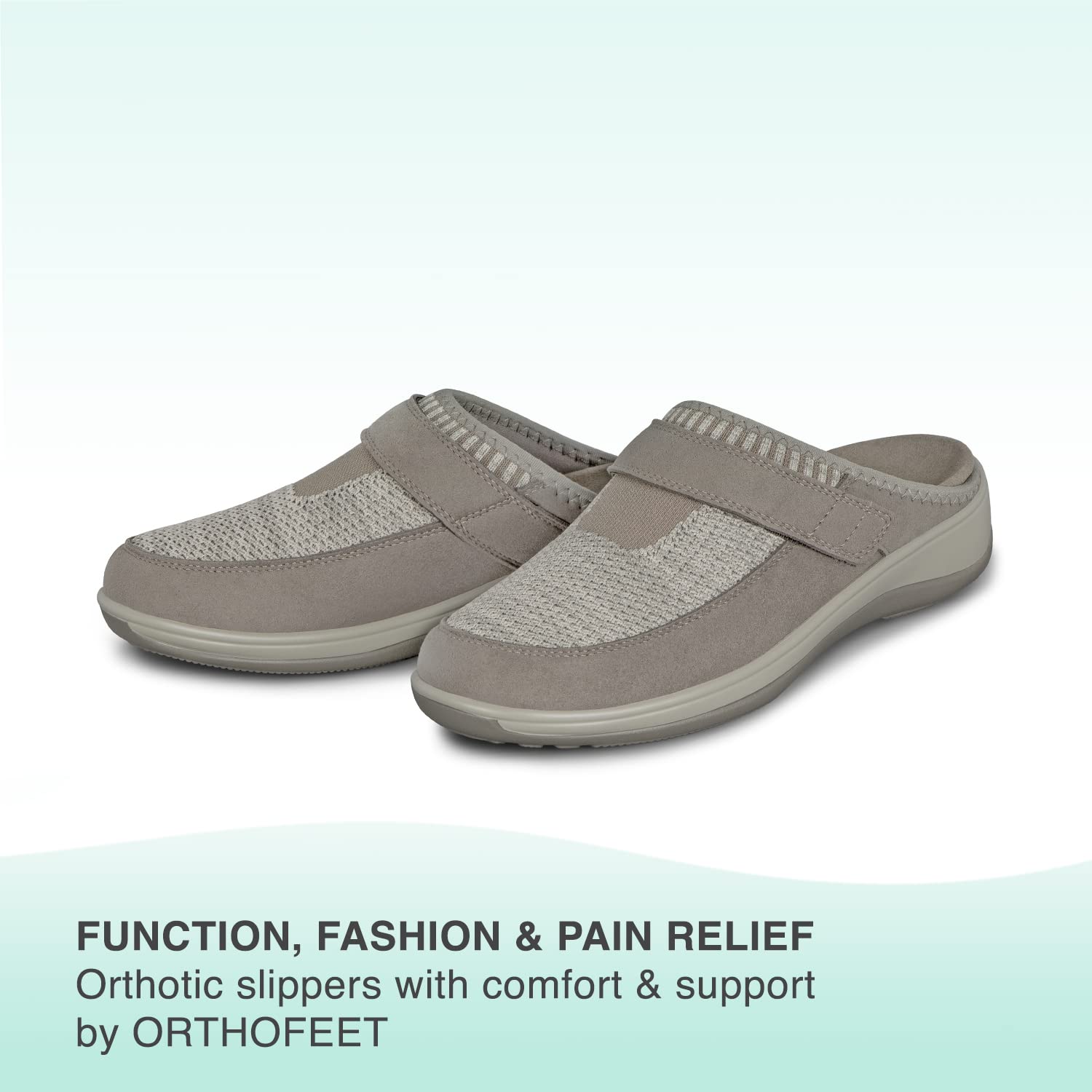 Orthofeet Women's Orthopedic Slippers for Plantar Fasciitis - Stretch Knit Comfort Shoes with Arch Support & Cushioned Sole - Ideal for Indoor, Outdoor & Recovery Use