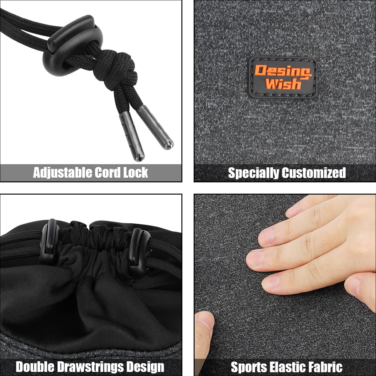 Premium Headphone Storage Bag 2 Pack - Lightweight Travel Pouch for Over-Ear Headphones, Neckband Earbuds & Headsets - Durable Carrying Case for AirPods, Beats, Sony (Large Black & Grey) - Perfect for Travel, Gym & Daily Commute