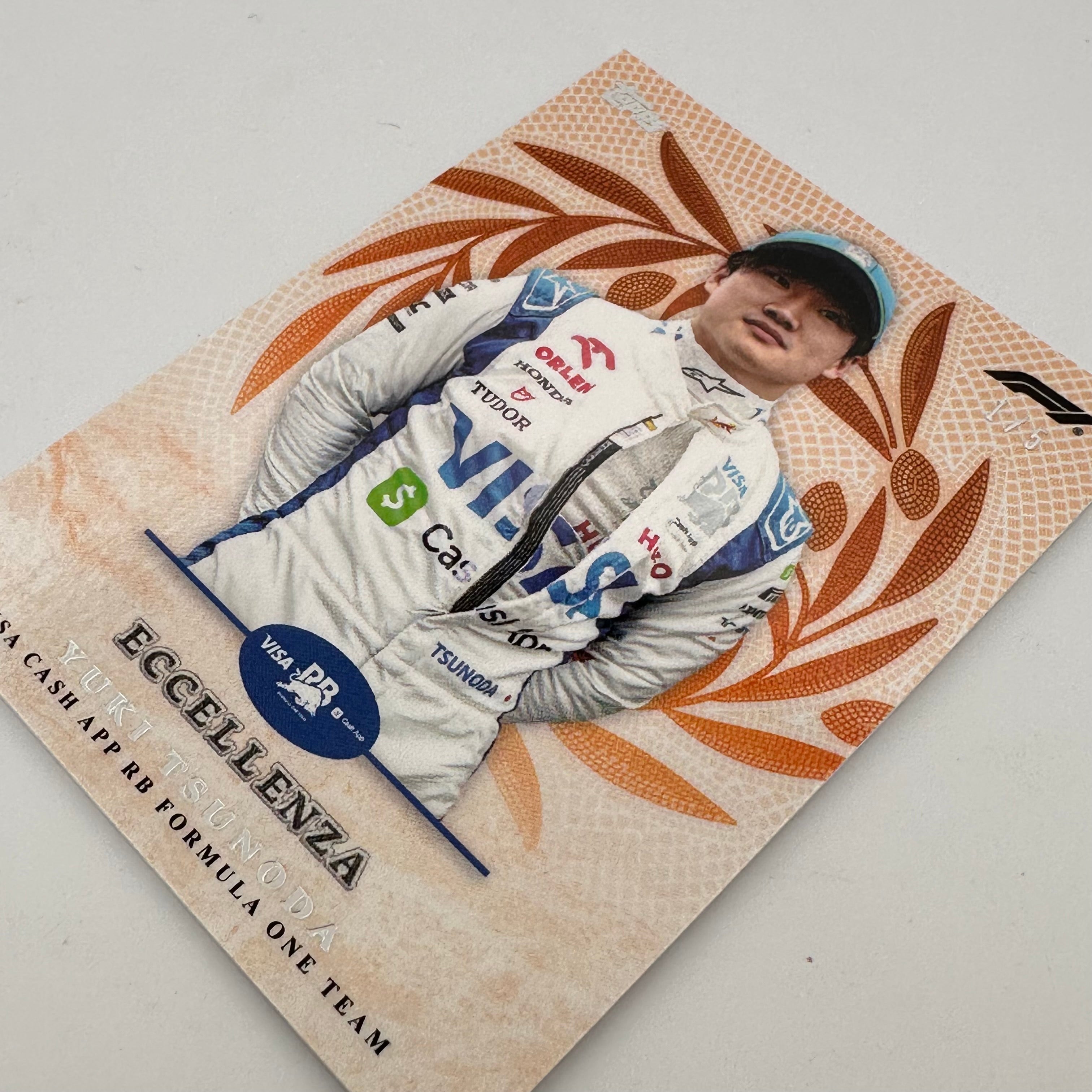 2024 Topps Eccellenza F1 Yuki Tsunoda Trionfo Orange 1/5 - Rare Collectible Trading Card for Formula 1 Fans & Sports Memorabilia Collectors