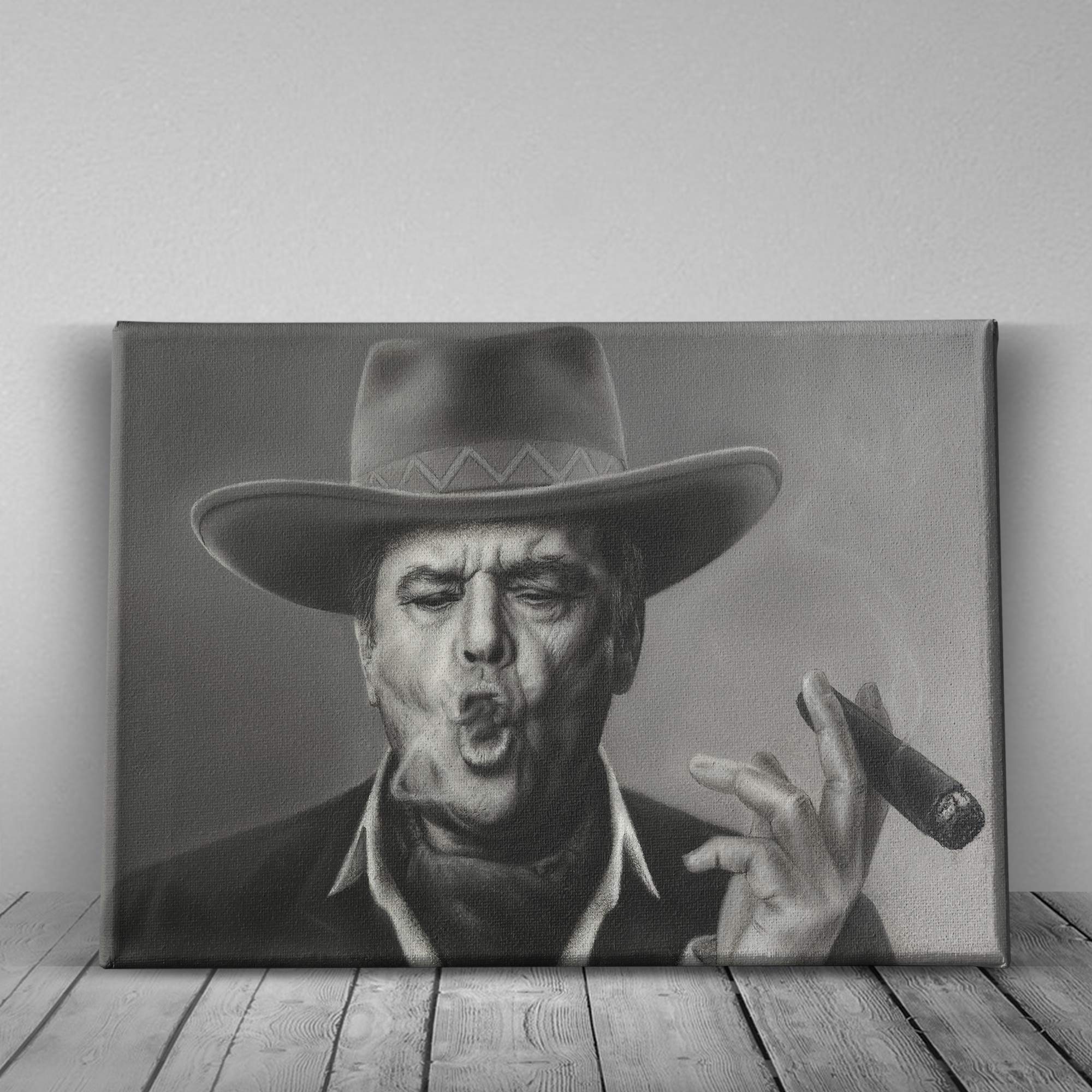 Jack Nicholson Smoking Canvas Wall Art - 36