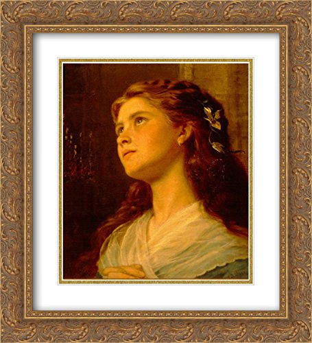 Sophie Gengembre Anderson Museum Art Print - 20x22 Gold Ornate Framed Portrait of Young Girl with Double Matting | Perfect for Living Room Decor, Bedroom Wall Art & Gift for Art Lovers
