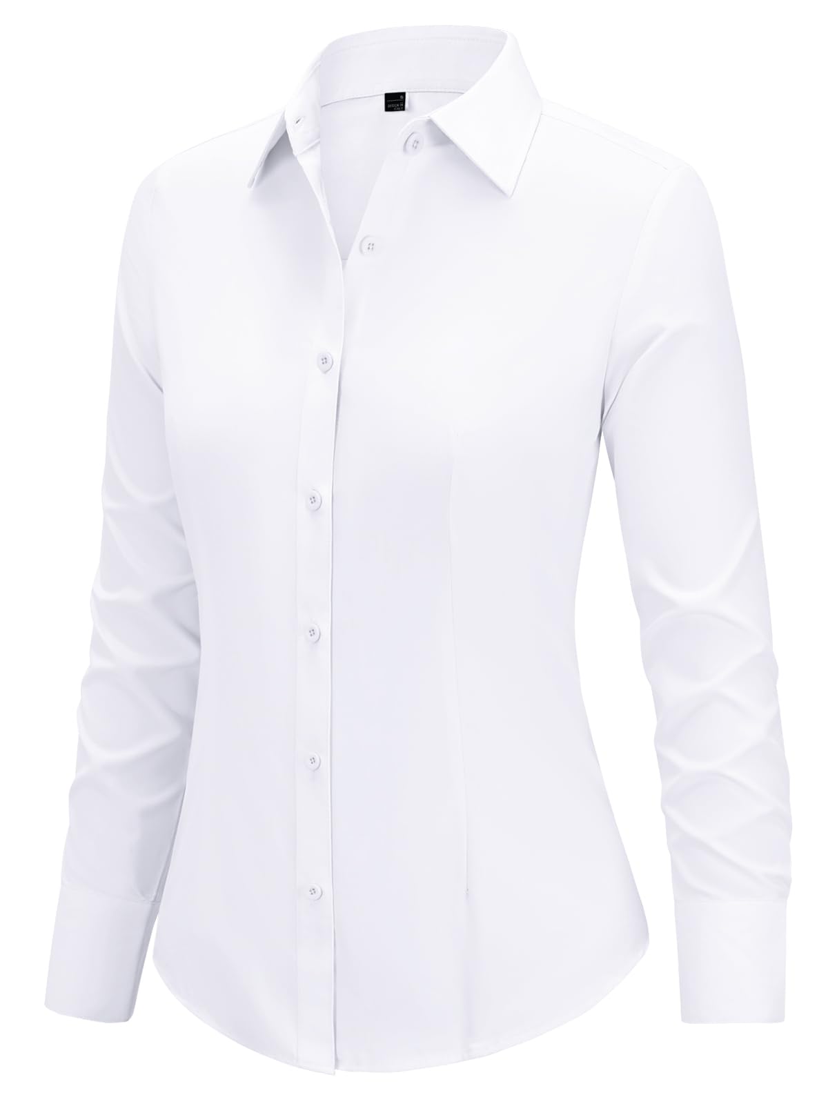 Women's Slim Fit Long Sleeve Button Down Shirts - Wrinkle Free Collared Dress Shirts for Office & Work - Professional Blouse Tops for Business Casual & Formal Occasions