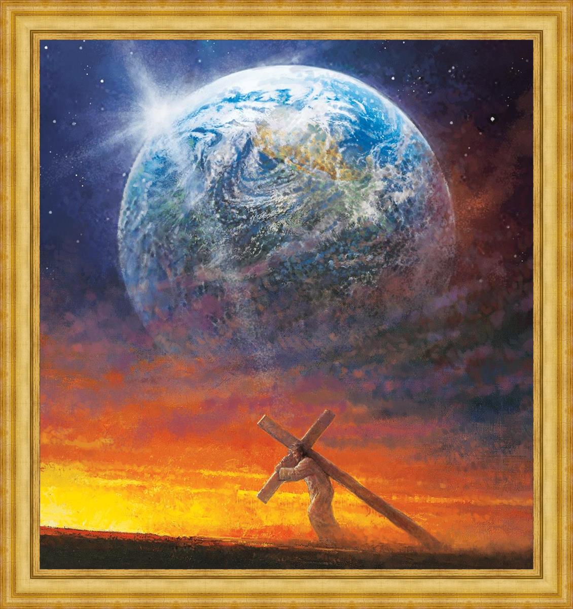 Behold The Lamb of God Large Wall Art - Religious Home Decor for Living Room, Church & Office - Inspirational Christian Canvas Painting