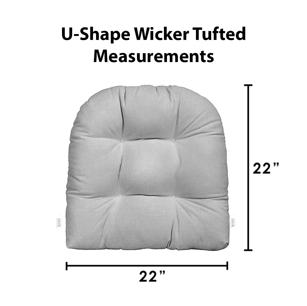 RSH DECOR: 2-Pack Tufted U-Shape Wicker Seat Cushions 22