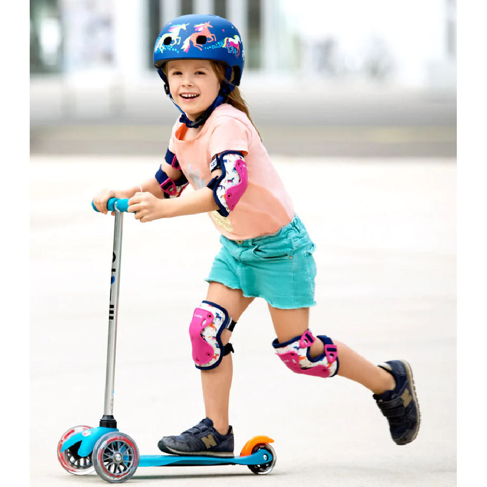 Micro Kids Patterned Protective Pad Set - Knee & Elbow Pads for Toddlers - Soft & Durable Safety Gear for Playtime, Sports & Outdoor Activities