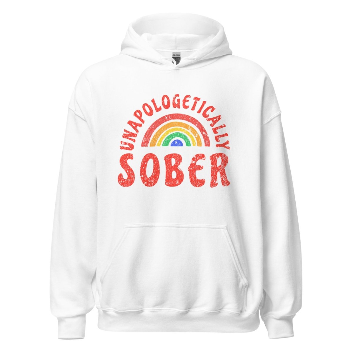 Unapologetically Sober Rainbow Pride Unisex Hoodie - LGBTQ+ Ally Apparel for Sober Celebrations & Pride Events