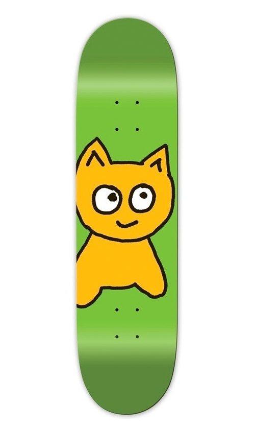 Meow Big Cat Skateboard Deck Green 8.0 Inch - Perfect for Street Skating and Tricks