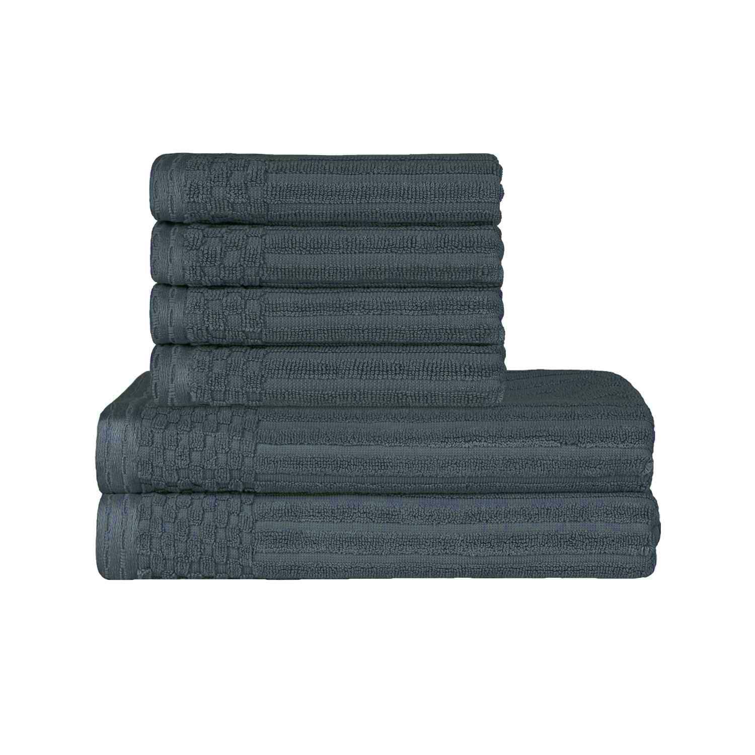Premium Soho Ribbed Textured Cotton Bath Towel Set - Ultra Absorbent & Quick Dry Hand & Bath Towels for Spa, Gym & Luxury Home Use