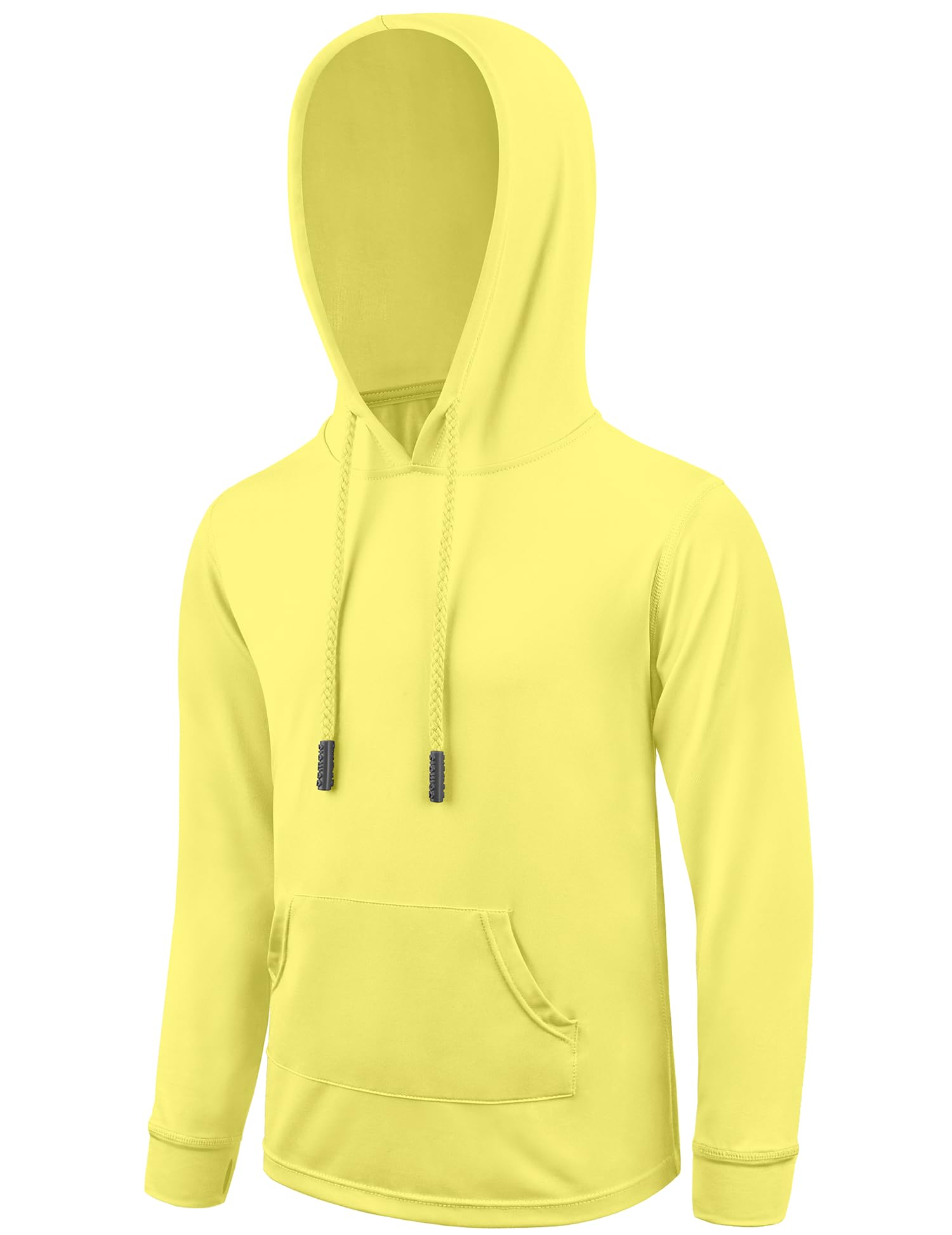 UPF 50+ Boys Rash Guard Swim Shirt - Sun Protection Long Sleeve Hoodie for Kids Fishing, Beach & Watersports with Pocket - Perfect for Swimming, Surfing and Outdoor Summer Activities