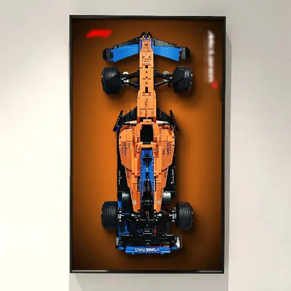 Lego Technic McLaren Formula 1 Race Car 42141 Wall Display Frame - Premium Showcase for Collectible Model Cars - Perfect for Home Office, Game Room & Man Cave Decor