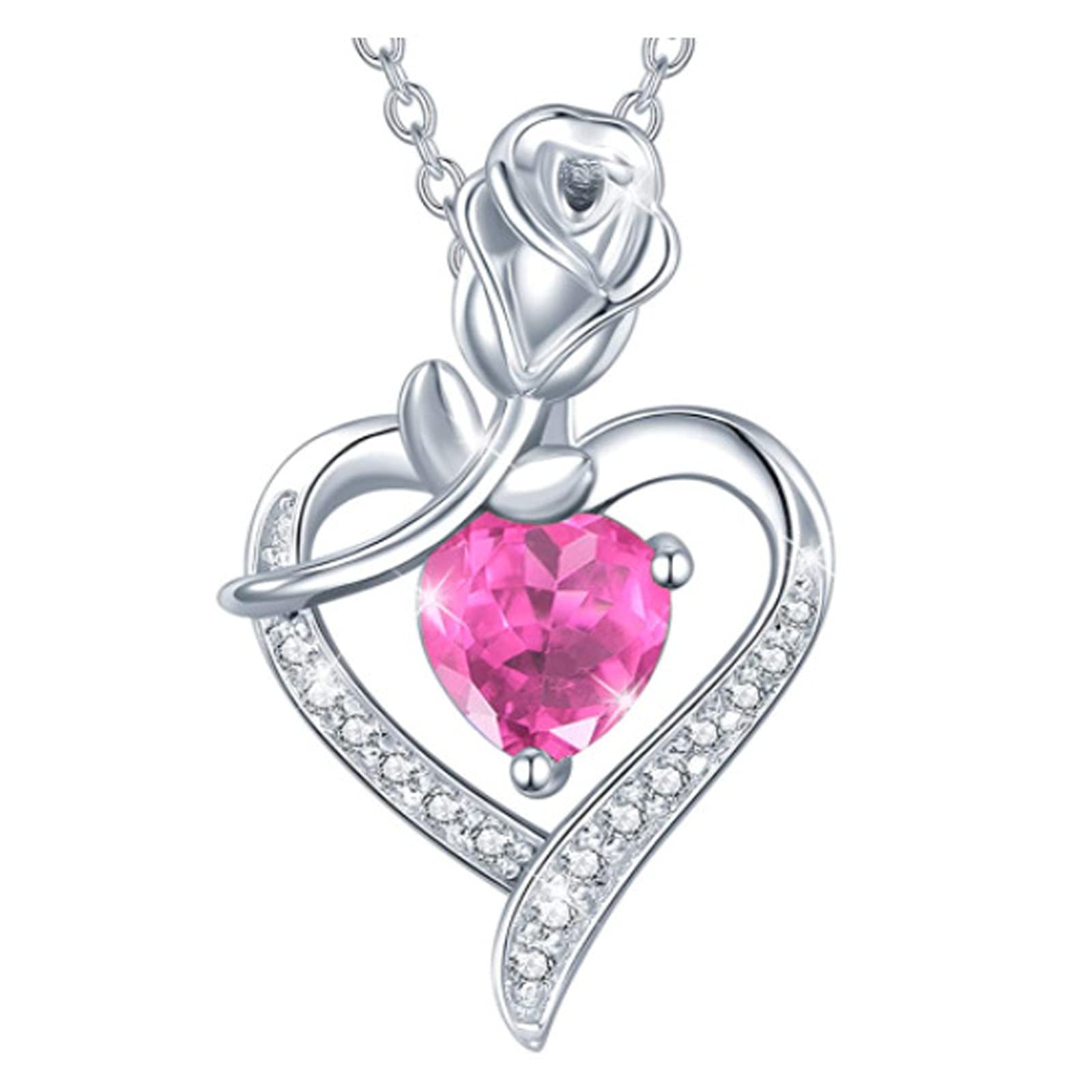 **Gold Heart Pendant Necklace for Girls Ages 5-7 - Rose Gold Love Jewelry with Round Charm - Fashion Gift for Kids, Birthday, Christmas (Pink, One Size) - Perfect for Parties, School Events & Special Occasions**