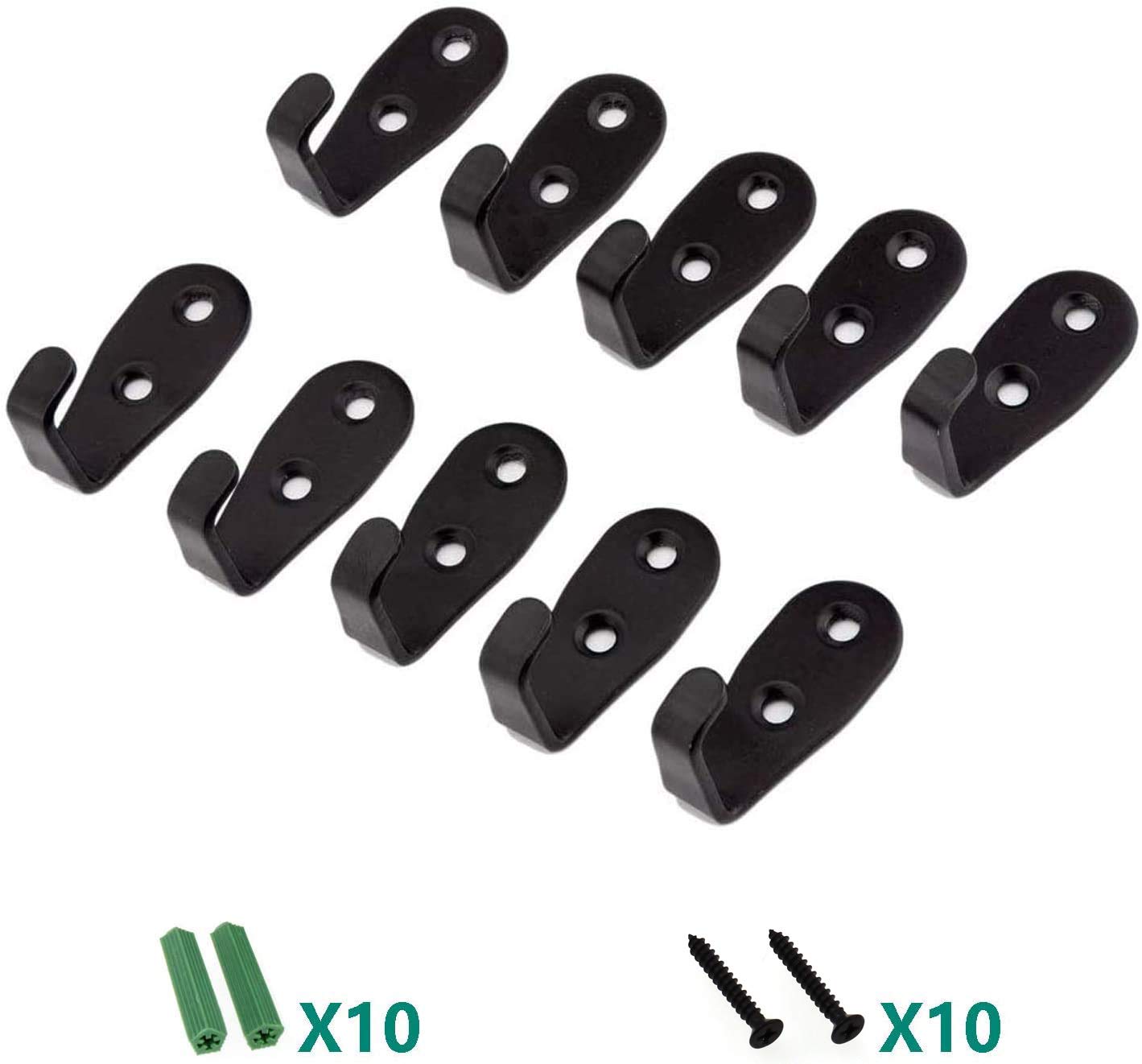 Heavy Duty Stainless Steel Wall Hooks - 10 Pack L-Shape Screw-On Hangers for Coats, Towels, Keys, Hats & Plants - Waterproof Shower Hooks for Bathroom, Kitchen, Garage - Ideal for Home Organization & Space Saving