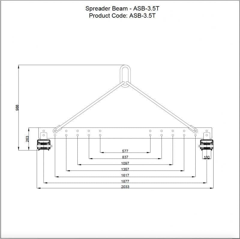 3.5 Ton Aardwolf Spreader Bar - Heavy Duty Lifting & Rigging Equipment for Construction, Towing, and Industrial Use