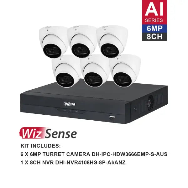 Dahua 6MP Security Camera System - 8 Channel HD Surveillance Kit (Model DH-K6086T) for Home & Business Security Monitoring