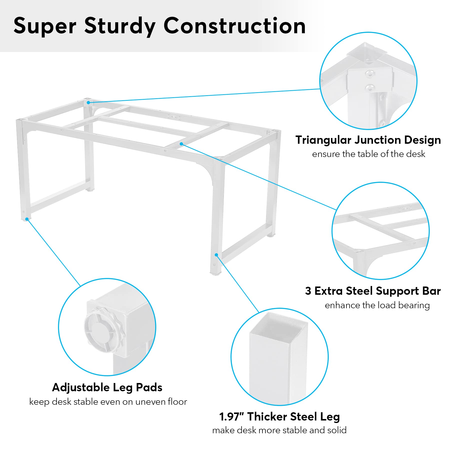 Tribesigns Modern Computer Desk 63 x 31.5 Inch, Large Executive Office Desk with Spliced Desktop - Home Office Workstation, Study Writing Table for Work & Gaming (White) - Perfect for Small Spaces & Remote Work Setup
