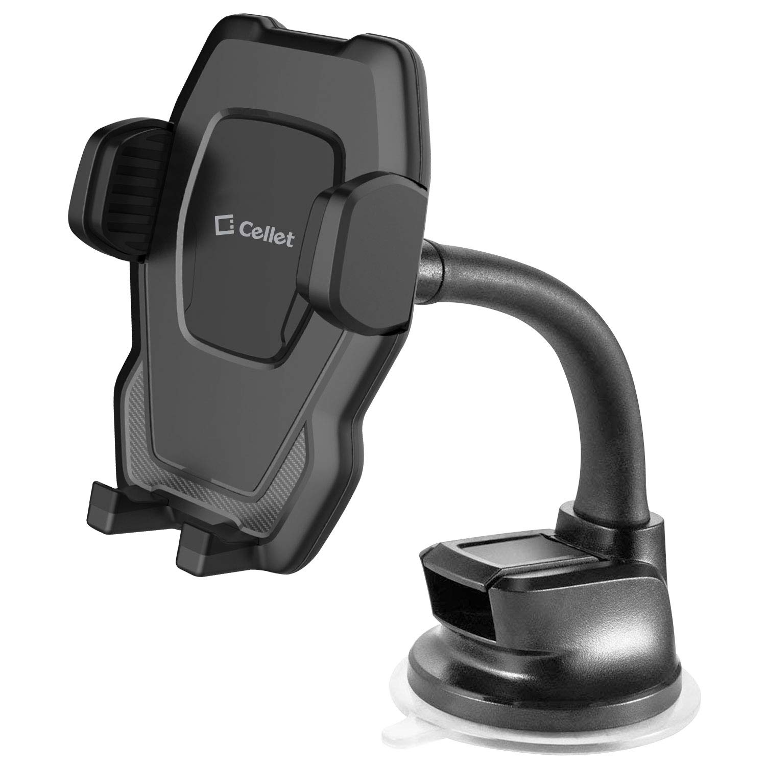 Cellet Universal Car Phone Holder Mount - Flexible Gooseneck & Strong Suction Cup for Windshield & Dashboard - Hands-Free GPS Navigation & Driving Safety - Perfect for Commuting, Road Trips & Rideshare Drivers