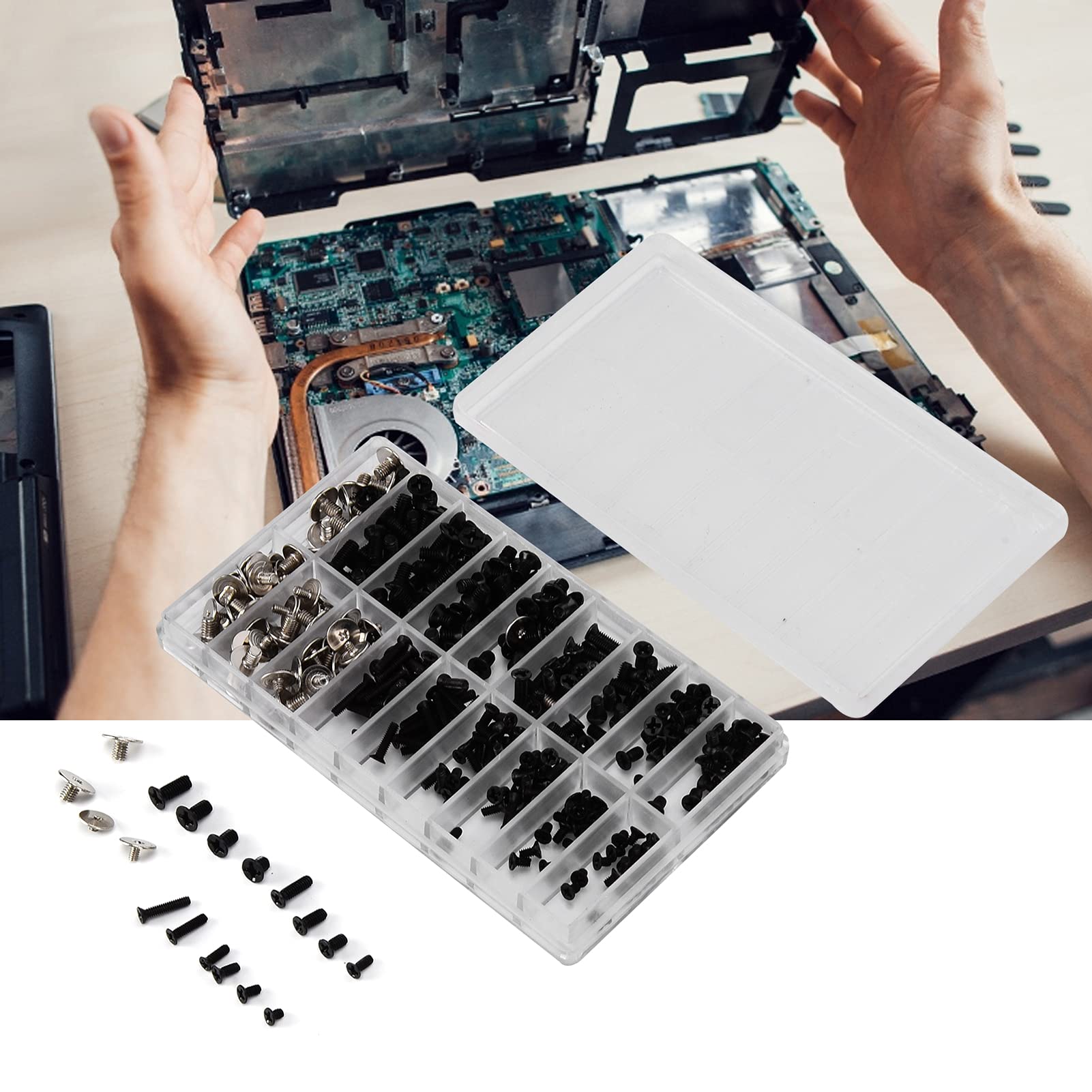360Pcs Computer Screws Kit - Cross Head Replacement Screws for Laptop, PC, Watch Repair - Durable Alloy Steel Machine Screws for Electronics & Small Devices (Home & Office Use)