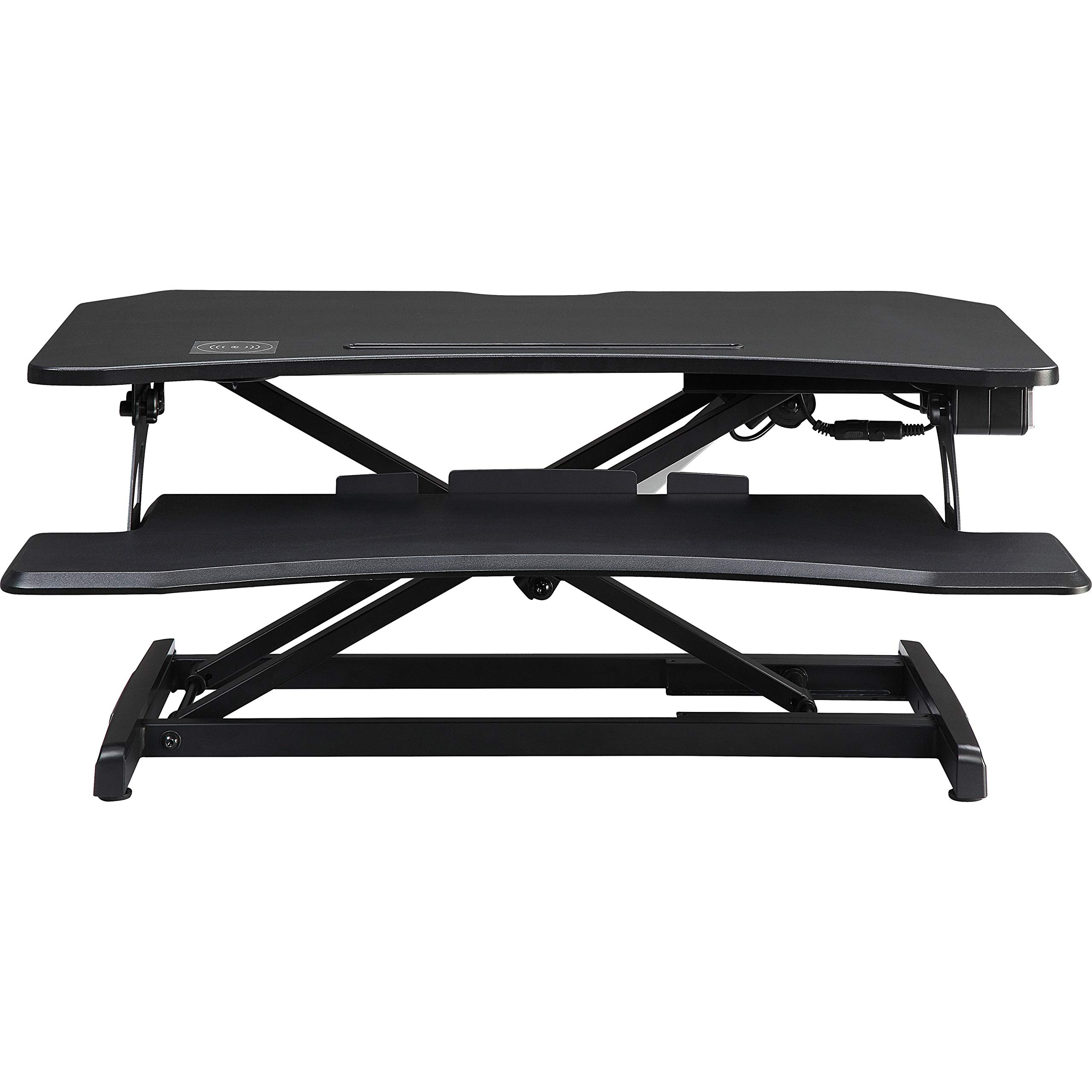 Lorell LLR99530 Black Electric Monitor Riser - Adjustable Height Stand for Computer Screens, Laptops & Workstations - Perfect for Office, Home & Gaming Setup