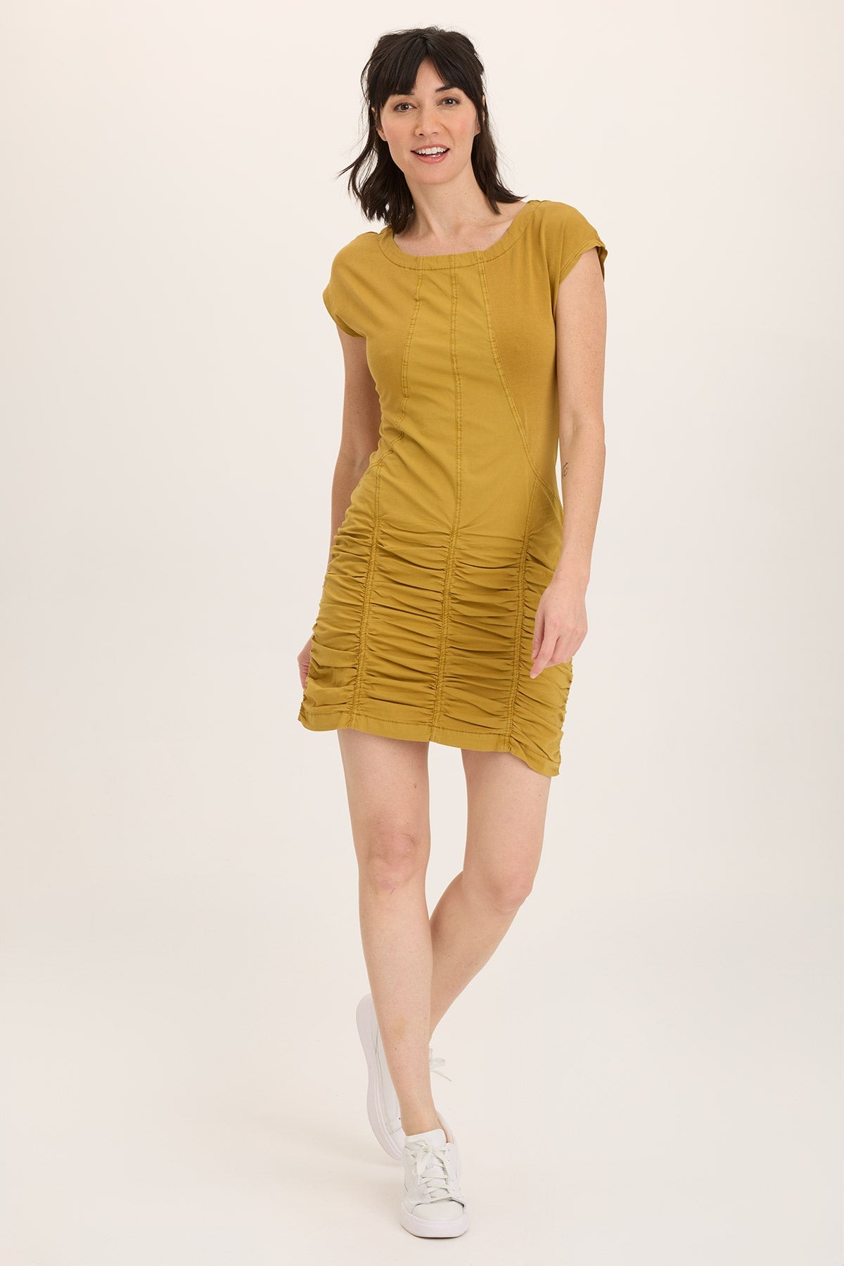 Aviana Stretch Poplin Ruched Mini Dress - Flowy Summer Dress for Women, Party & Cocktail Wear, Beach Cover Up, Date Night Outfit