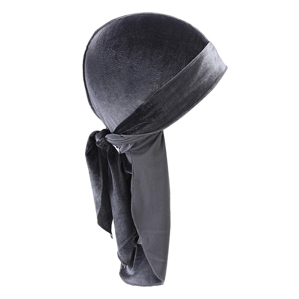 Menolana Men's Velvet Long-Tail Headwrap Beanie Cap for Hair Loss - Soft & Comfortable Winter Hat for Chemotherapy, Alopecia, or Cold Weather Protection