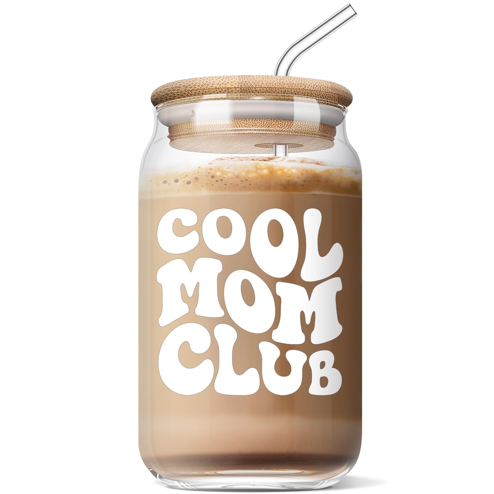 Funny Mom Gifts from Daughter or Son - AGOT 16 Oz Coffee Glass for Mother's Day, Birthday, Christmas - Perfect Gift for Mom, Mother-in-Law & Bonus Moms - Great for Coffee Lovers & Cool Mom Club Members