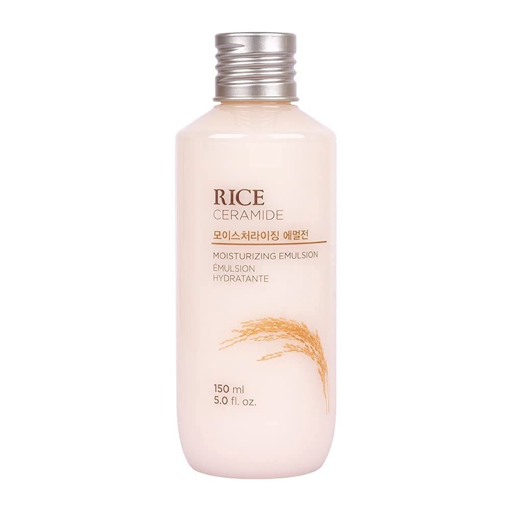 The Face Shop Rice & Ceramide Moisture Emulsion - Hydrating Facial Lotion with Rice Extracts for Brightening & Nourishing - Suitable for All Skin Types (150ml) | Daily Skincare Routine for Dry, Dull & Sensitive Skin