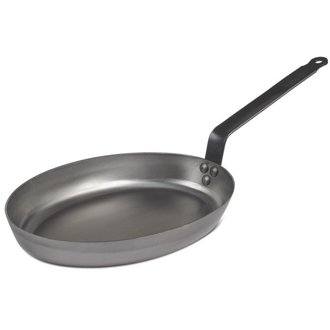 Premium Heavy-Duty Oval French Steel Fry Pan - Professional Non-Stick Skillet for Sautéing, Frying & Cooking - Perfect for Home Chefs & Restaurants