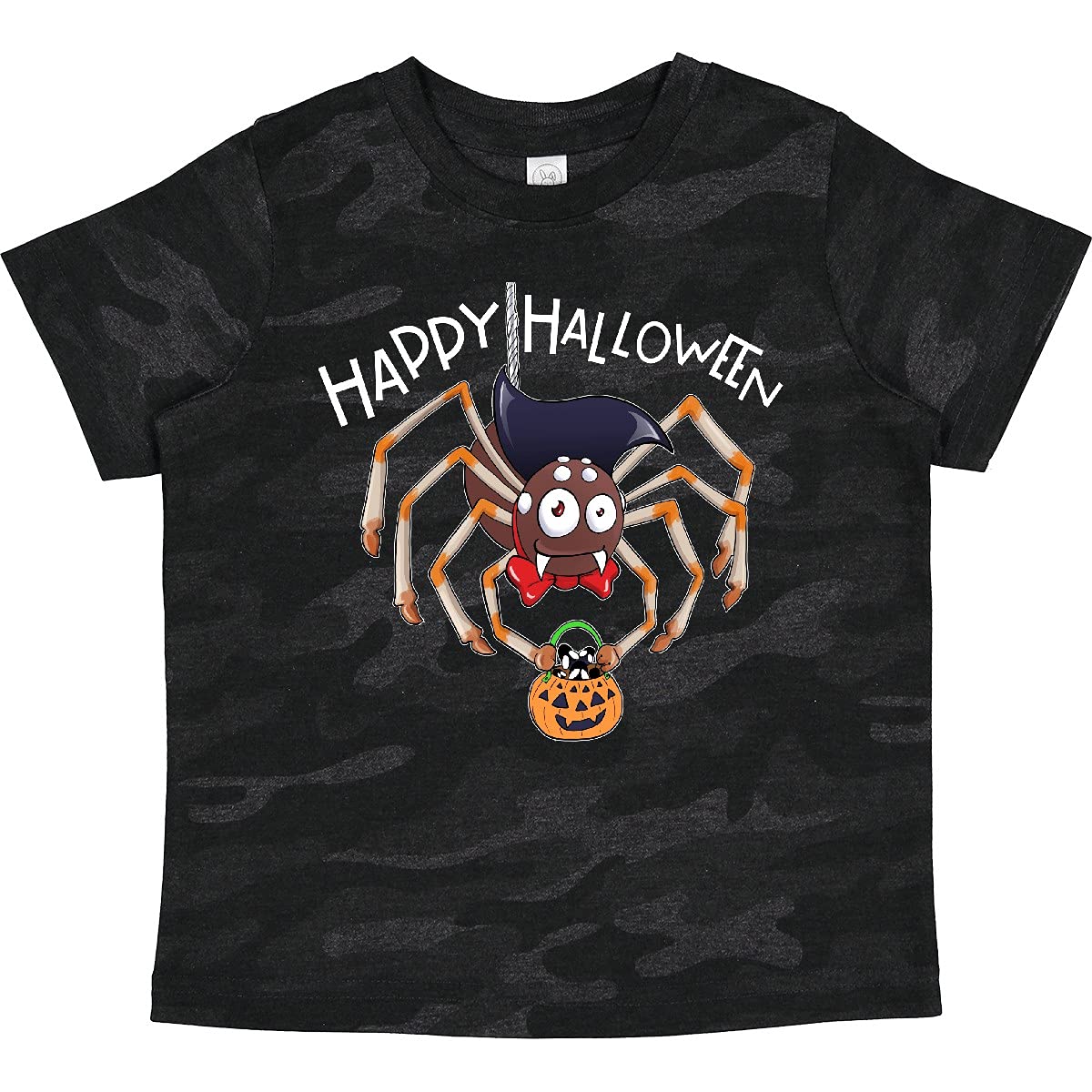 Inktastic Happy Halloween Trick-or-Treat Spider Toddler T-Shirt | Cute Halloween Costume for Kids | Perfect for Trick-or-Treating & Halloween Parties