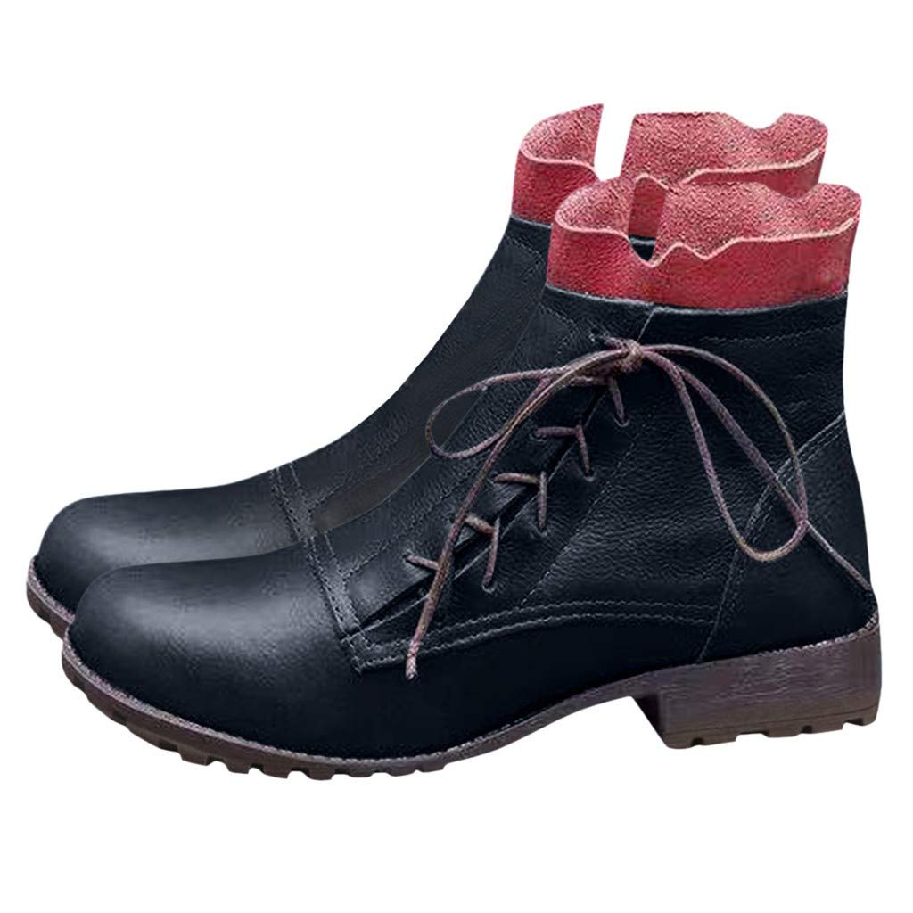 Gibobby Women's Ankle Booties - Flat Heel Arch Support Casual Comfortable Waterproof Braided Strap Boots for Walking, Work & Everyday Wear