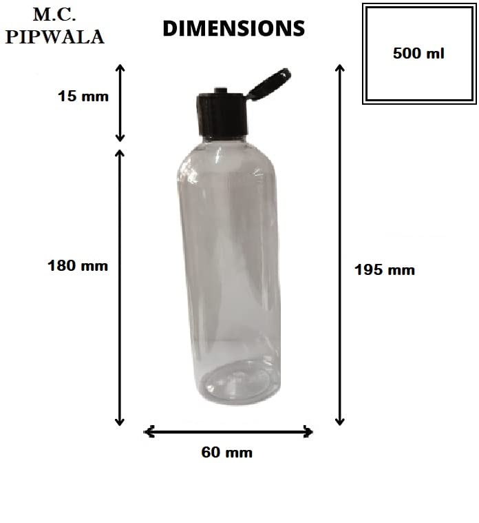 500ml Clear Plastic Squeeze Bottles - Leak Proof Travel Containers for Cosmetics, Liquids & Toiletries | Pack of 3 | Perfect for DIY, Salon, Travel & Home Organization
